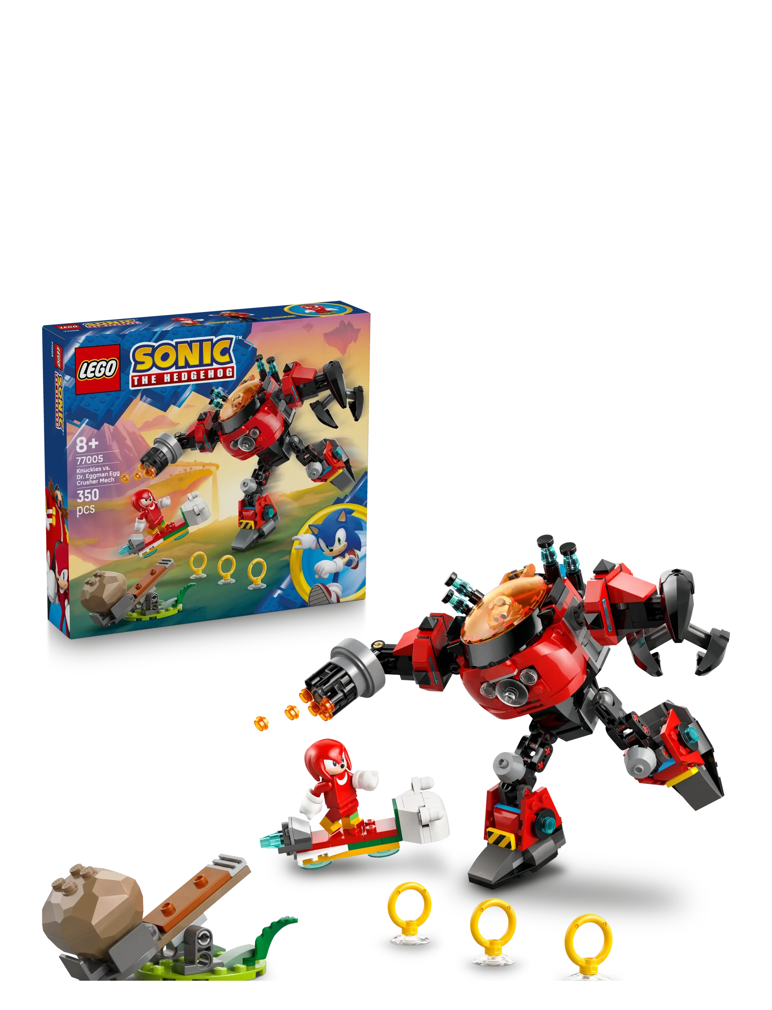 Sonic the Knuckles vs. Dr. Eggman Egg Crusher Mech Toy Set 77005 - MULTI