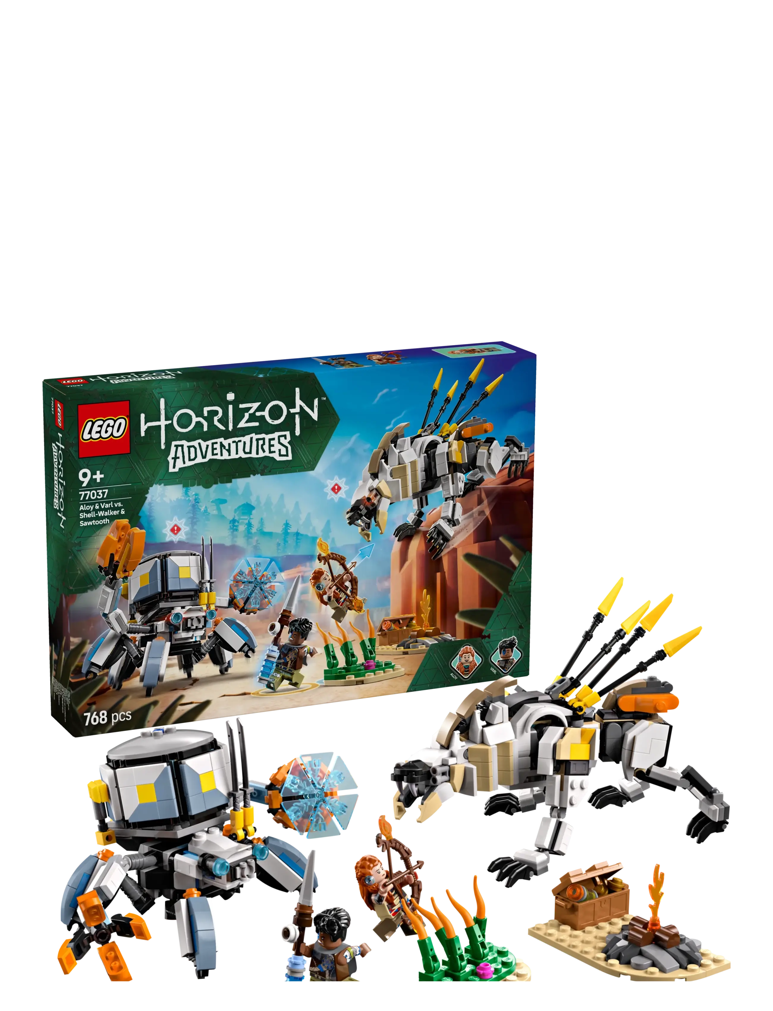 LEGO Aloy Og Varl Mod Skjoldgænger Og Savtand Patterned - One Size - Kinder