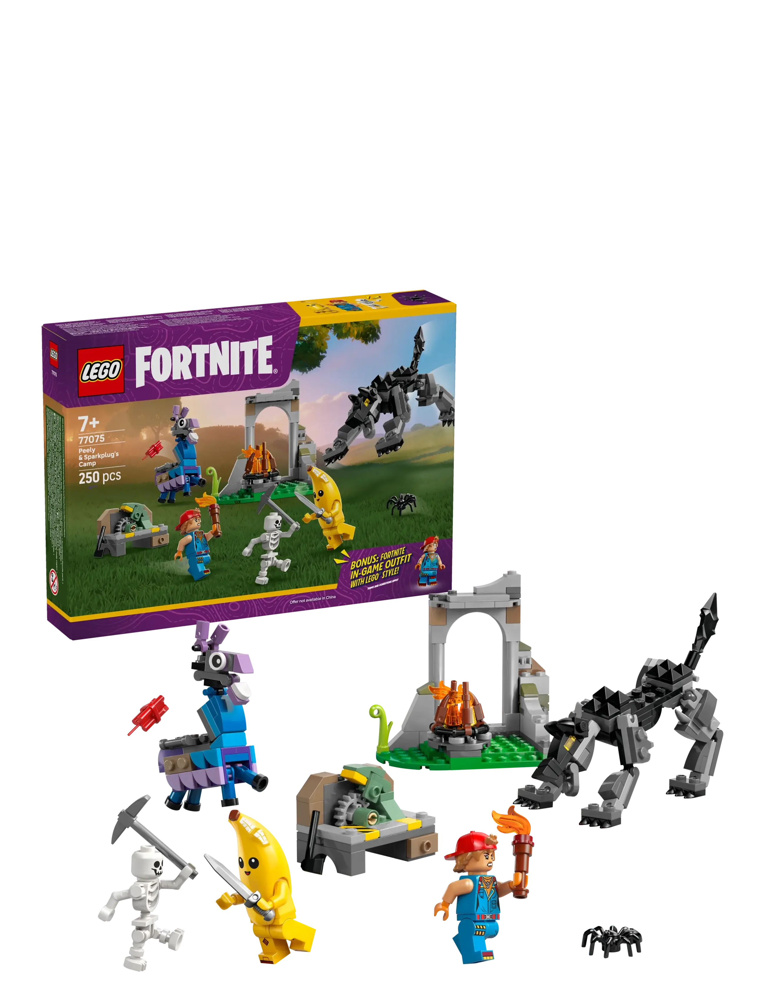 LEGO Peely Og Sparkplugs Lejr 77075, One Size, Lego Spielzeug, Mehrfarbig/gemustert - Fortnite, Kinder