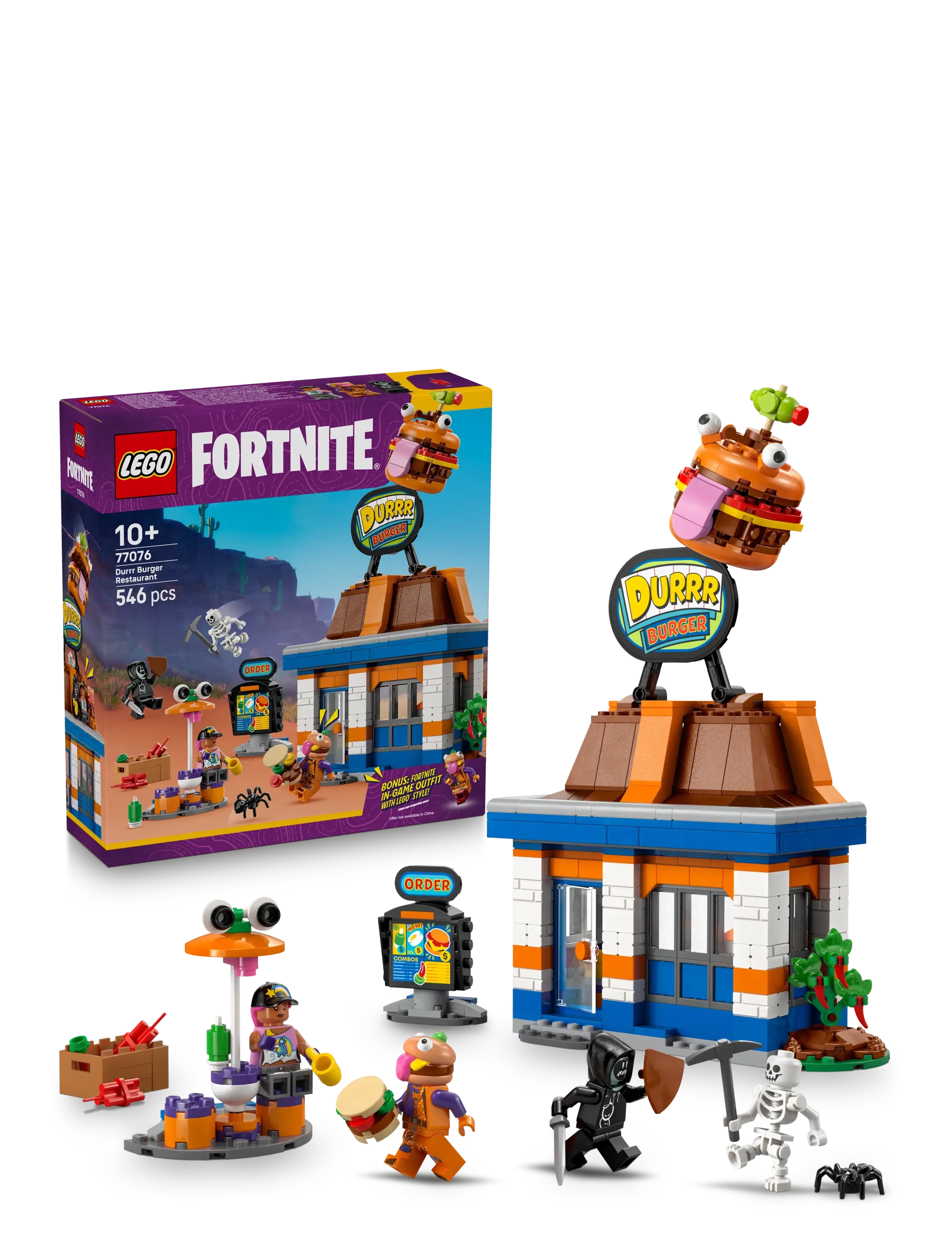 LEGO Durrr Burger-Restaurant 77076, One Size, Lego Spielzeug, Mehrfarbig/gemustert - Fortnite, Kinder