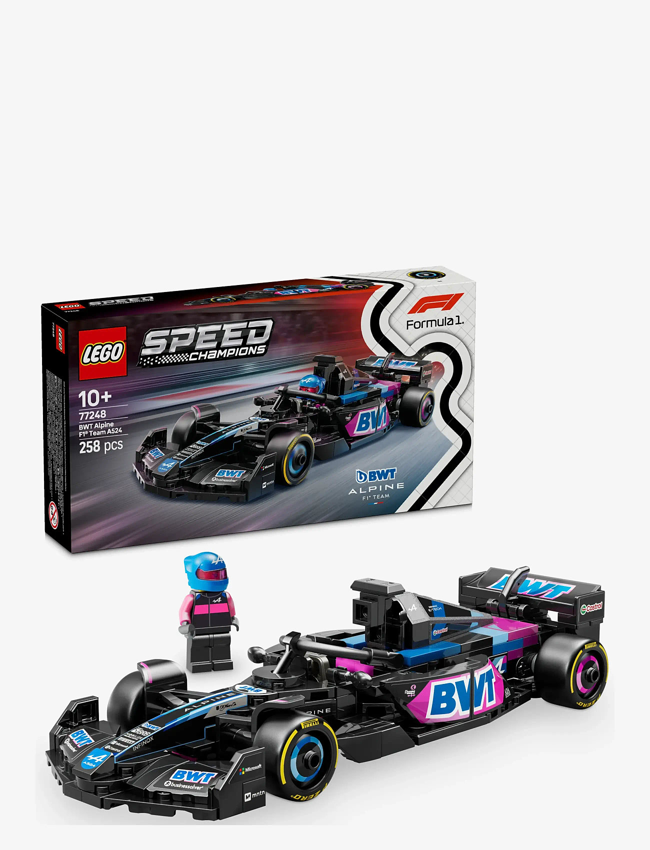LEGO - Speed Champions BWT Alpine Team A524 Race Car Toy Vehicle 77248 - lego formula 1 - multi - 0