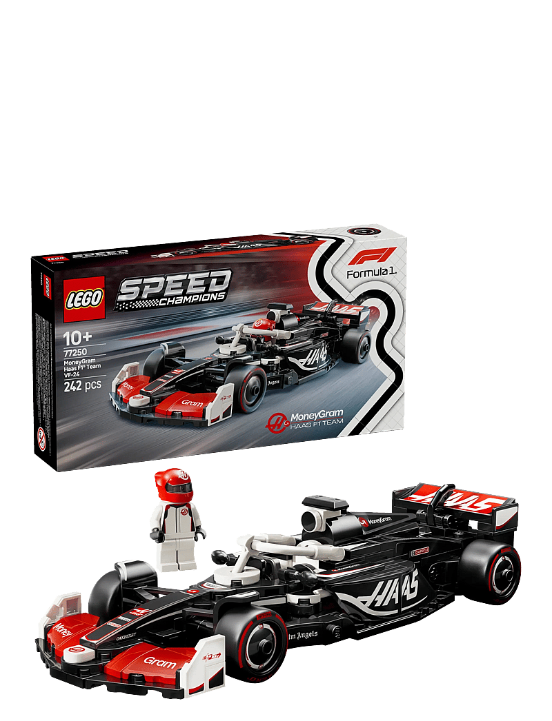 LEGO - Speed Champions MoneyGram Haas Team VF-24 Race Car Toy Vehicle 77250 - lego formula 1 - multi - 0