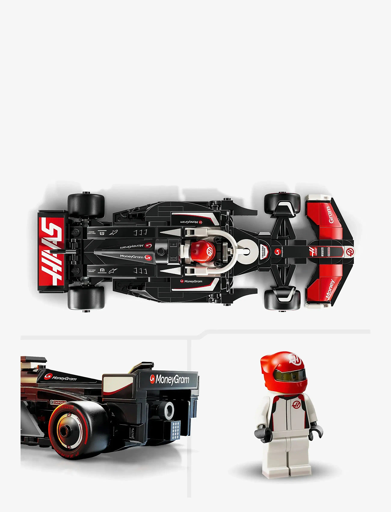 LEGO - Speed Champions MoneyGram Haas Team VF-24 Race Car Toy Vehicle 77250 - lego formula 1 - multi - 4