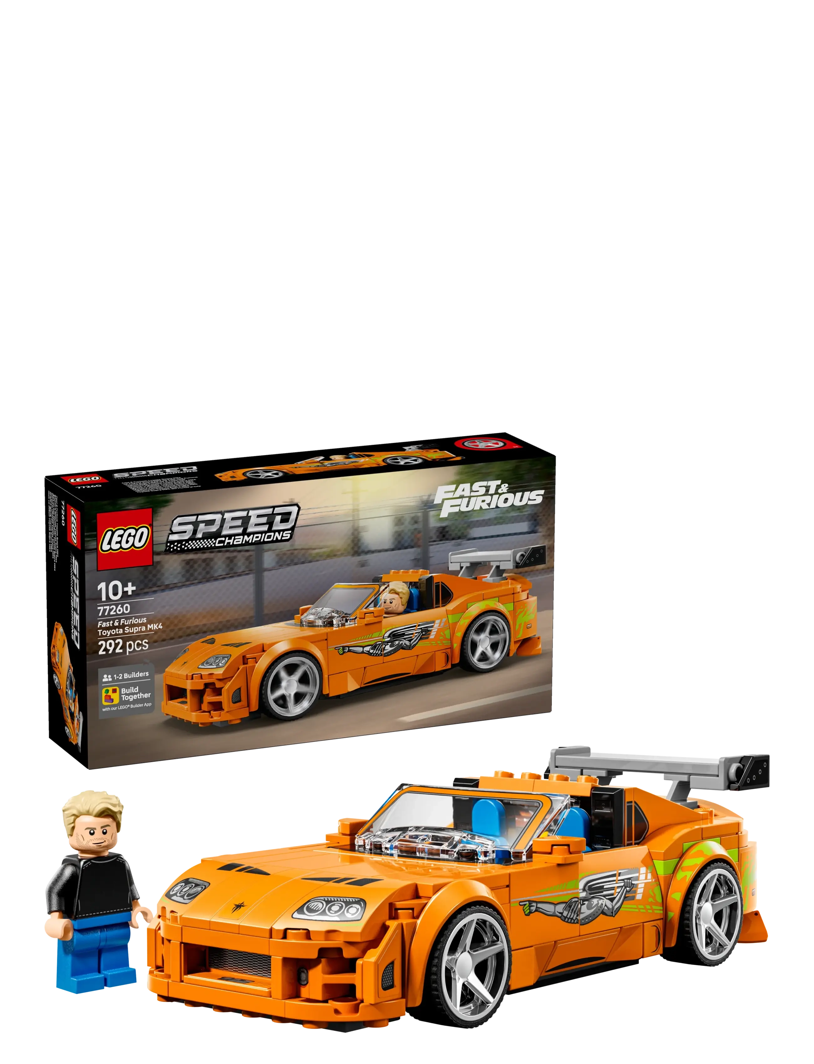 LEGO The Fast And Furious Toyota Supra Mk4 77260, One Size, Lego Spielzeug, Orange - speed Champions, Homeware