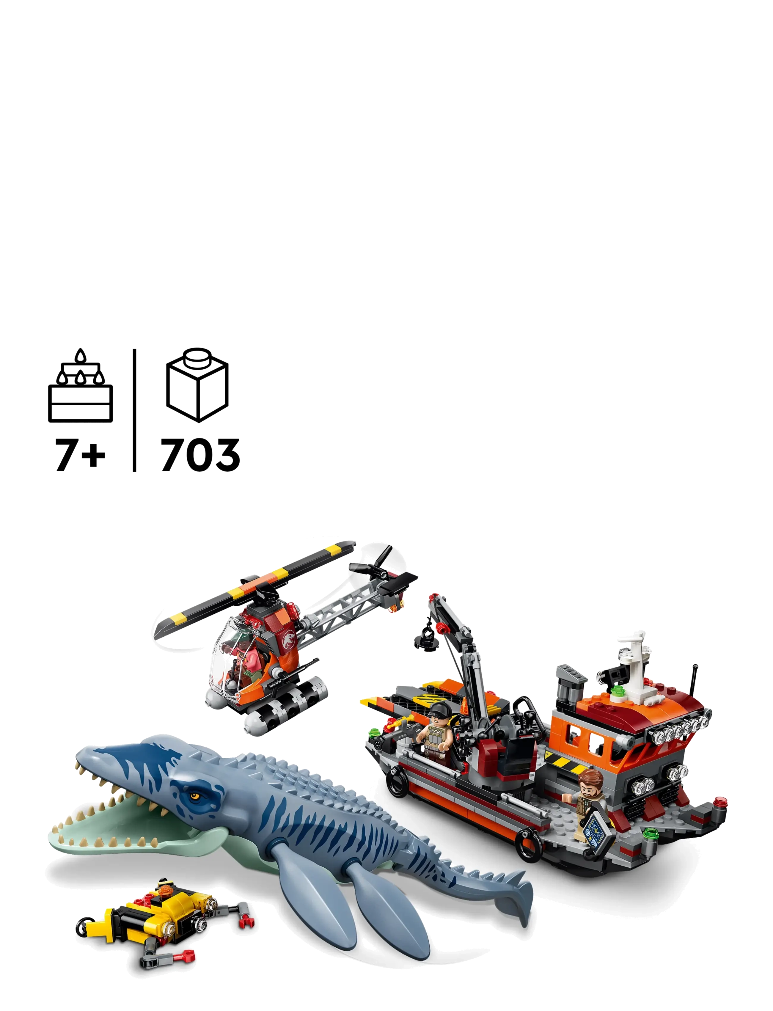 LEGO - Jurassic World Mosasaurus Dinosaur Boat Attack Toy 77983 - multi - 1