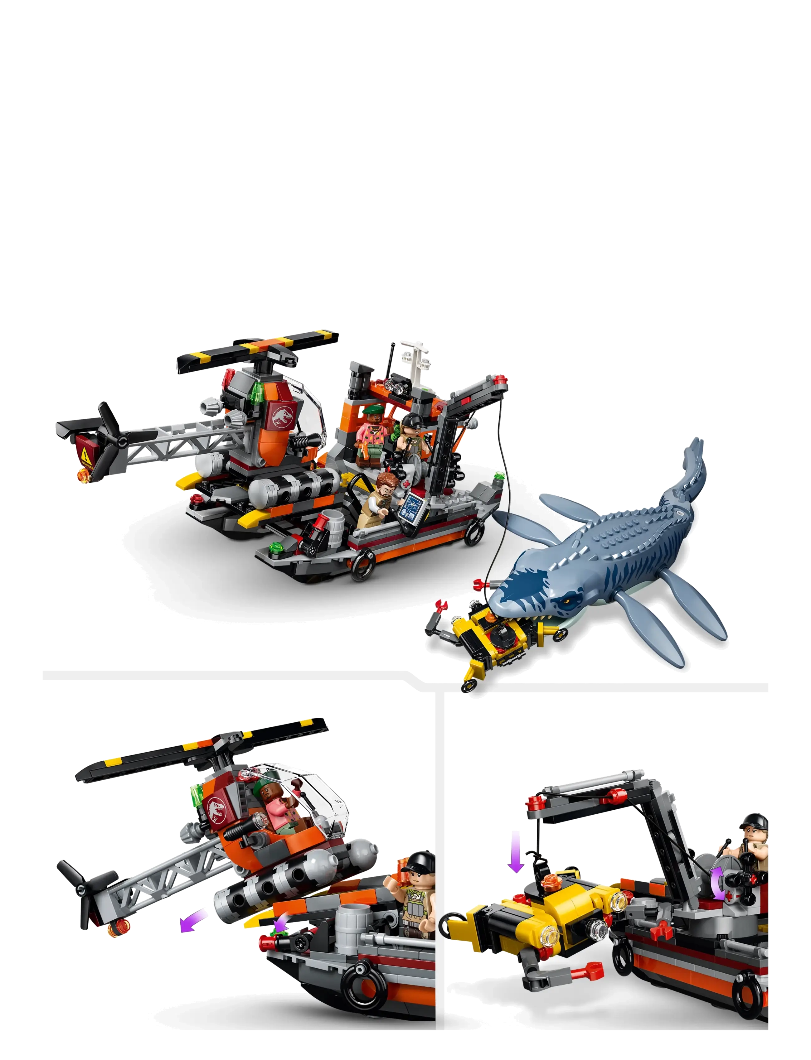 LEGO - Jurassic World Mosasaurus Dinosaur Boat Attack Toy 77983 - multi - 4