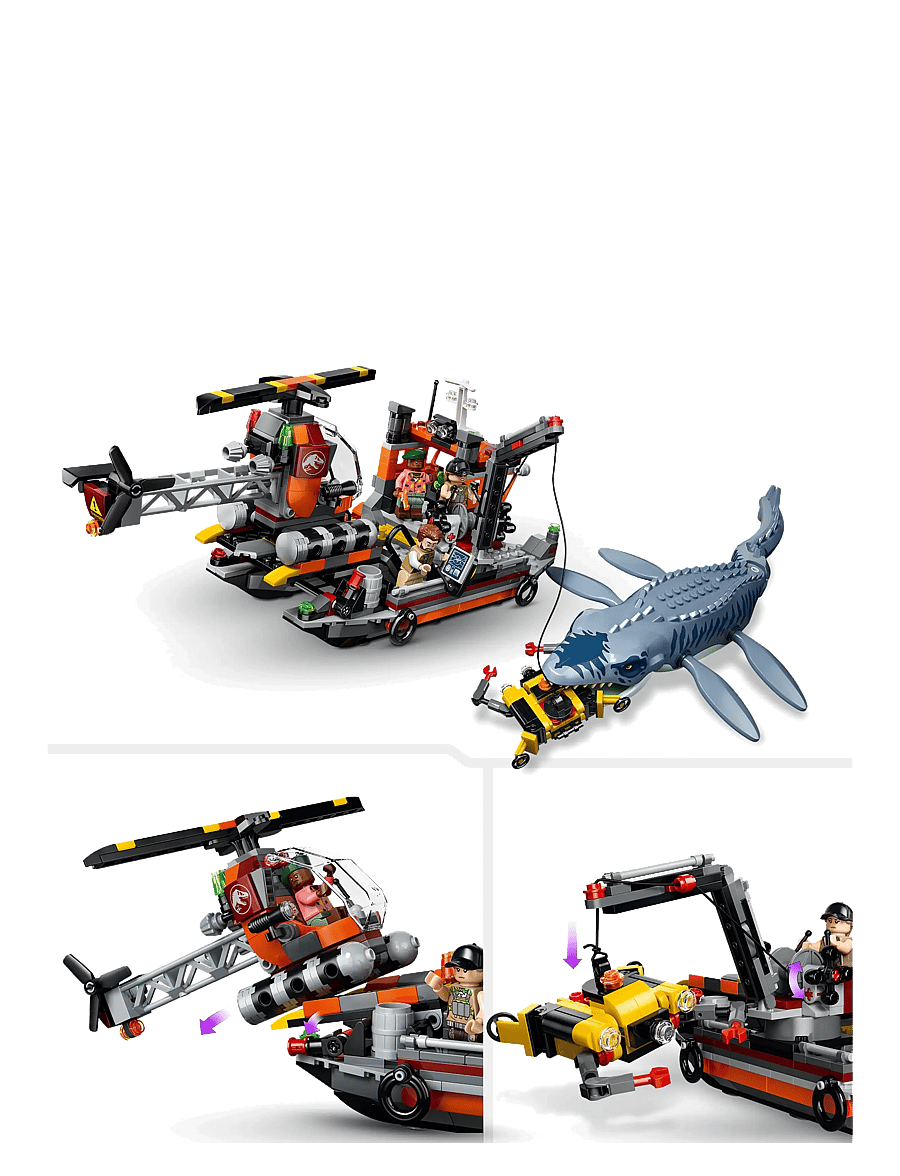LEGO - Jurassic World Mosasaurus Dinosaur Boat Attack Toy 77983 - multi - 4