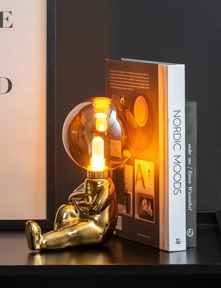 Leitmotiv - Table Lamp Joey LED - bordslampor - gold plated - 0