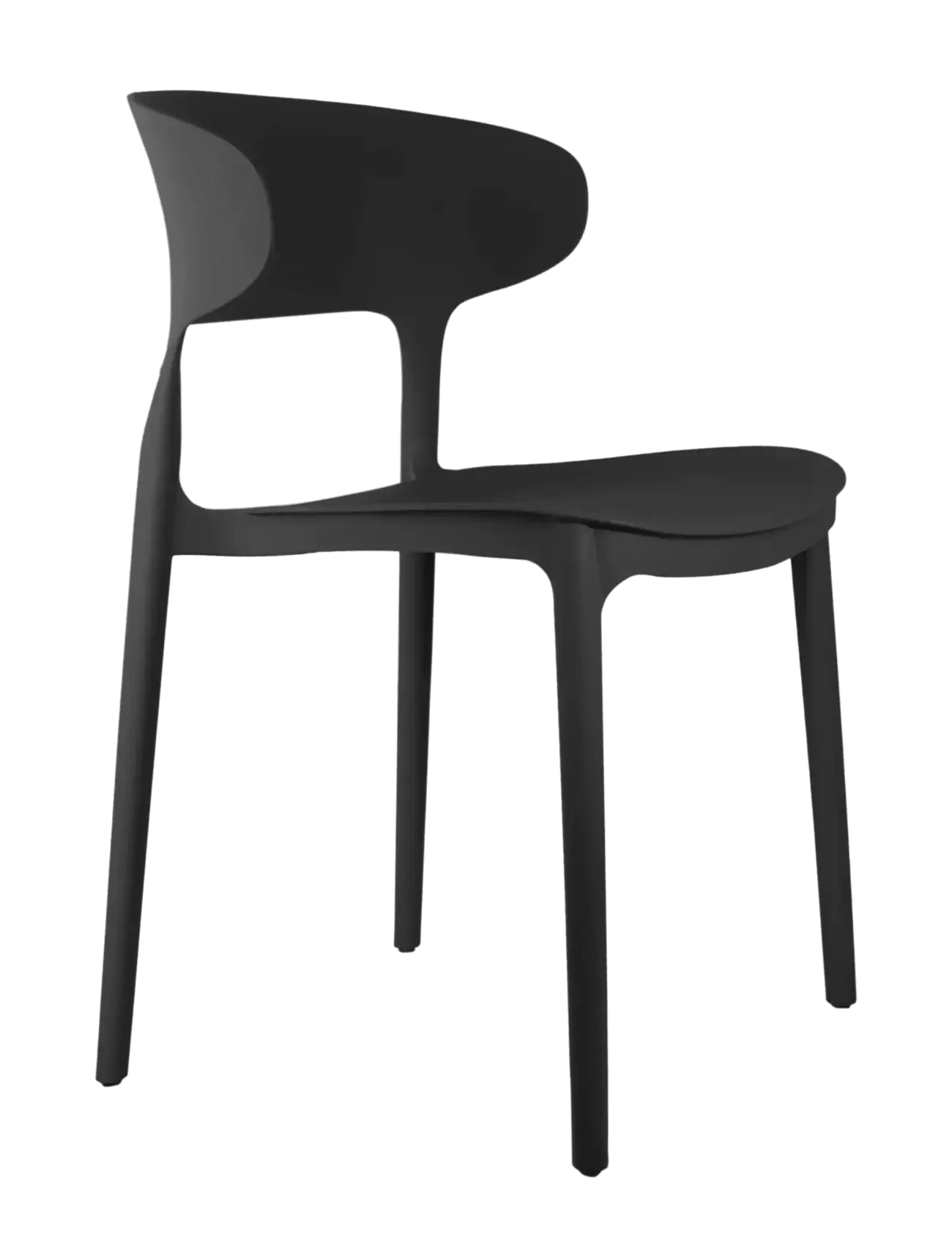 Leitmotiv Dining Chair Fain, H75 cm, Chairs & Stools, Schwarz - Chairs, Homeware