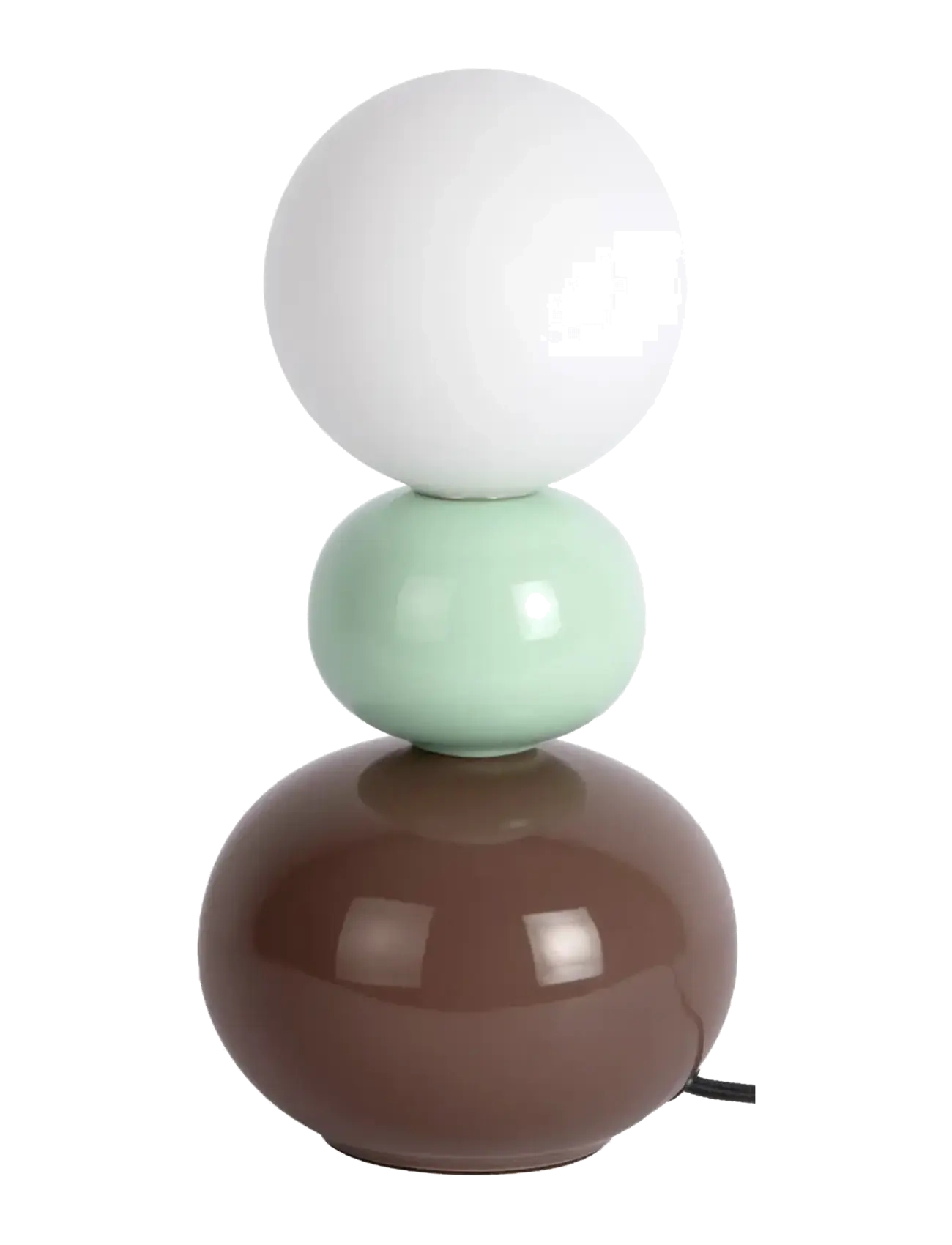 Leitmotiv Table lamp Firenze Pellet burgundy red w. soft blue - Lampen - CHOCOLATE BROWN W. SOFT GREEN / brown
