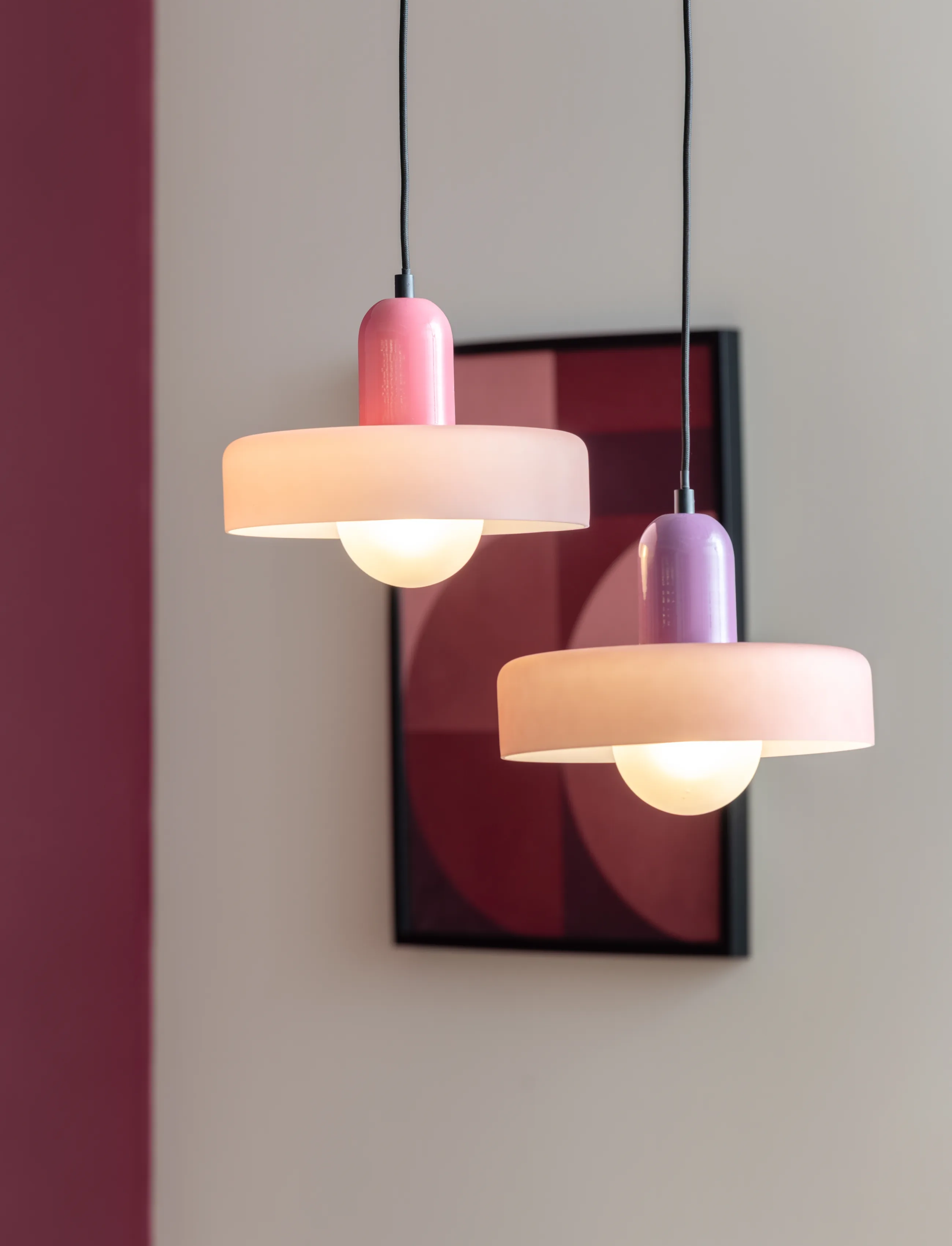 Leitmotiv Pendant Lamp Opaco Grato, H23 cm, Ceiling Lamps, Rosa - Homeware