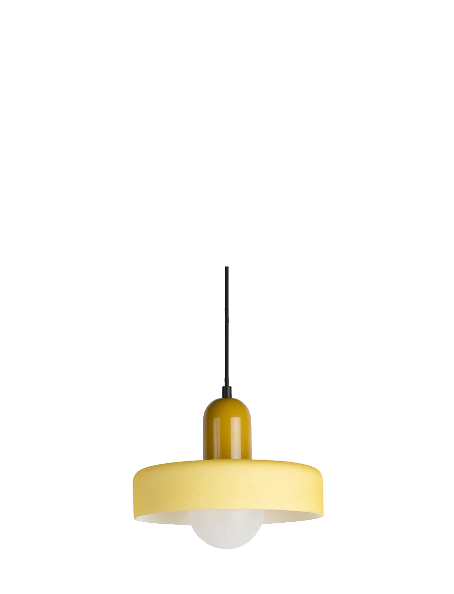 Leitmotiv - Pendant Lamp Opaco Grato - pendellampen - ochre yellow and soft yellow - 1