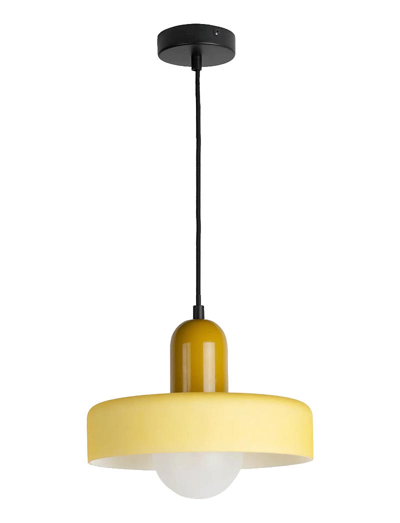 Leitmotiv - Pendant Lamp Opaco Grato - rippvalgustid - ochre yellow and soft yellow - 2