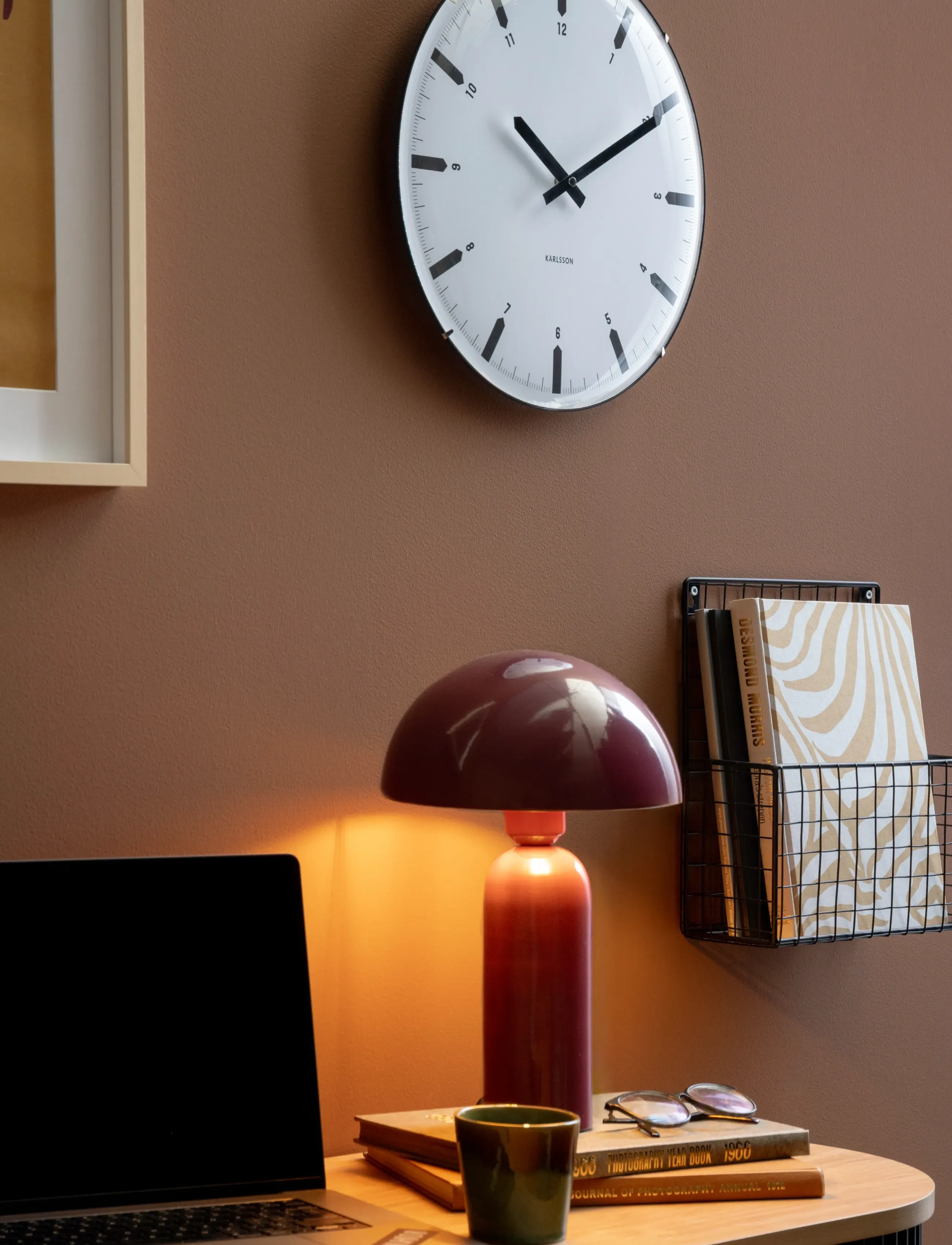Leitmotiv Table Lamp Atrayente, H35 cm, Lamps, Burgunderrot - Homeware