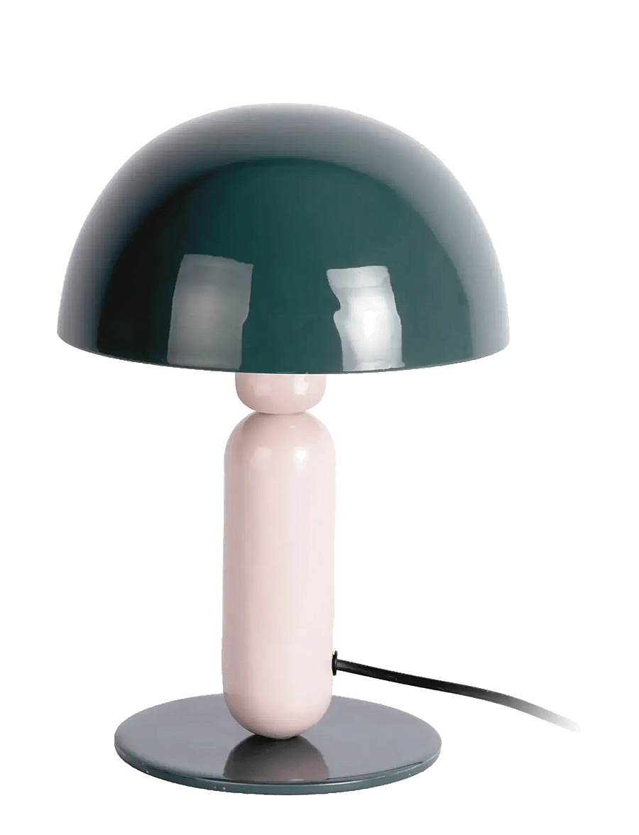 Leitmotiv - Table lamp Firenze round - schreibtisch- & tischlampen - alpine green w. soft pink - 0