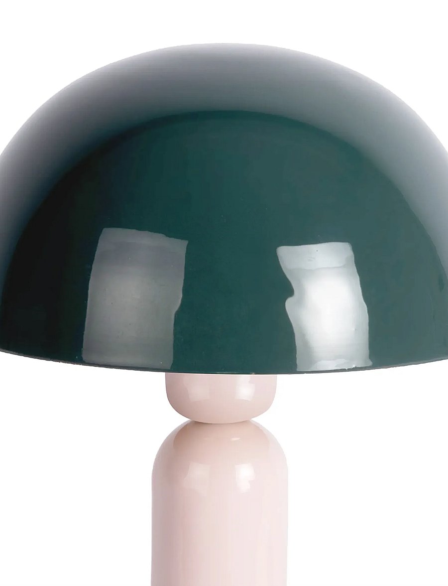 Leitmotiv - Table lamp Firenze round - schreibtisch- & tischlampen - alpine green w. soft pink - 1