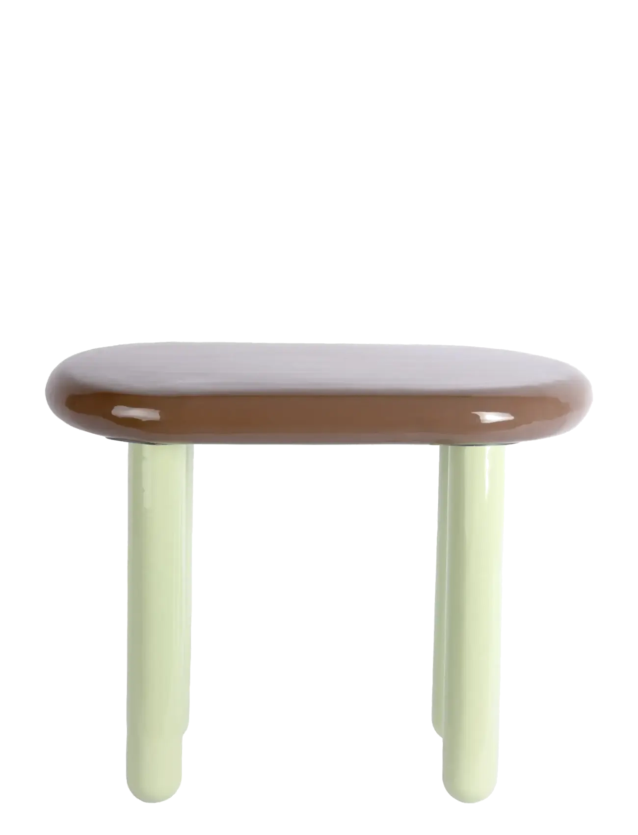 Leitmotiv Side table Firenze oval - Möbler - CHOCOLATE BROWN W. SOFT GREEN / brown