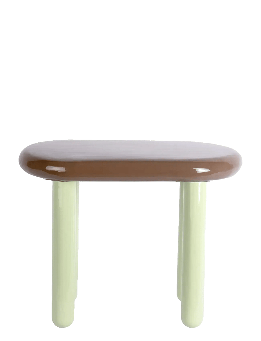 Leitmotiv - Side table Firenze oval - blakusgaldi un mazi galdiņi - chocolate brown w. soft green - 0