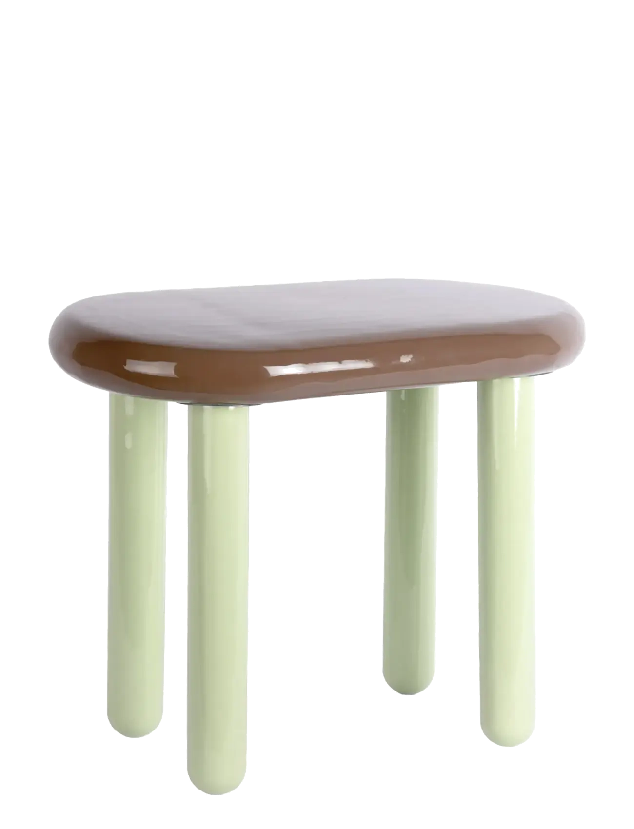Leitmotiv - Side table Firenze oval - chocolate brown w. soft green - 1