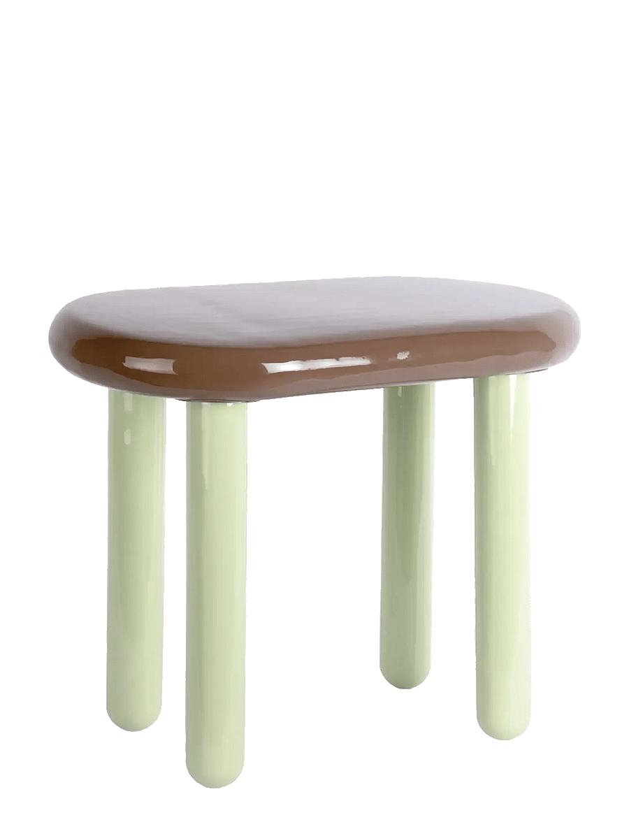 Leitmotiv - Side table Firenze oval - blakusgaldi un mazi galdiņi - chocolate brown w. soft green - 1