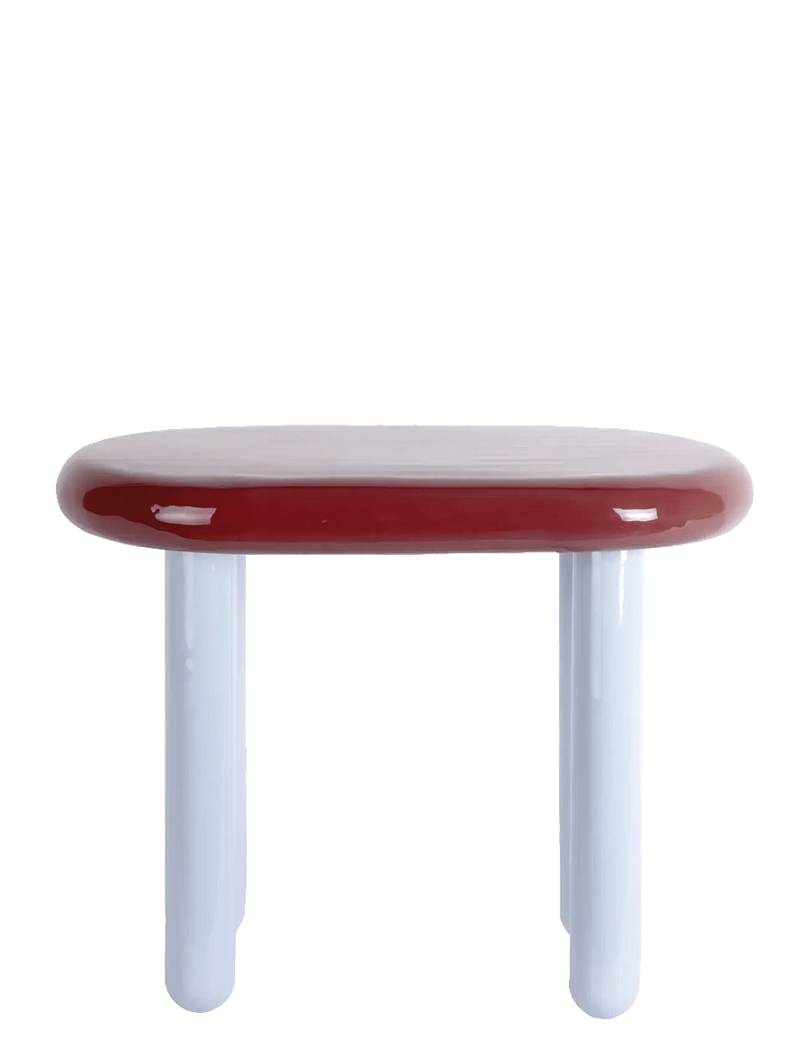 Leitmotiv - Side table Firenze oval - küljelauad ja väikesed lauad - burgundy red w. sky blue - 0