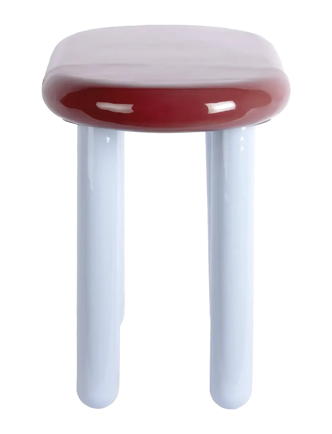 Leitmotiv - Side table Firenze oval - burgundy red w. sky blue - 2