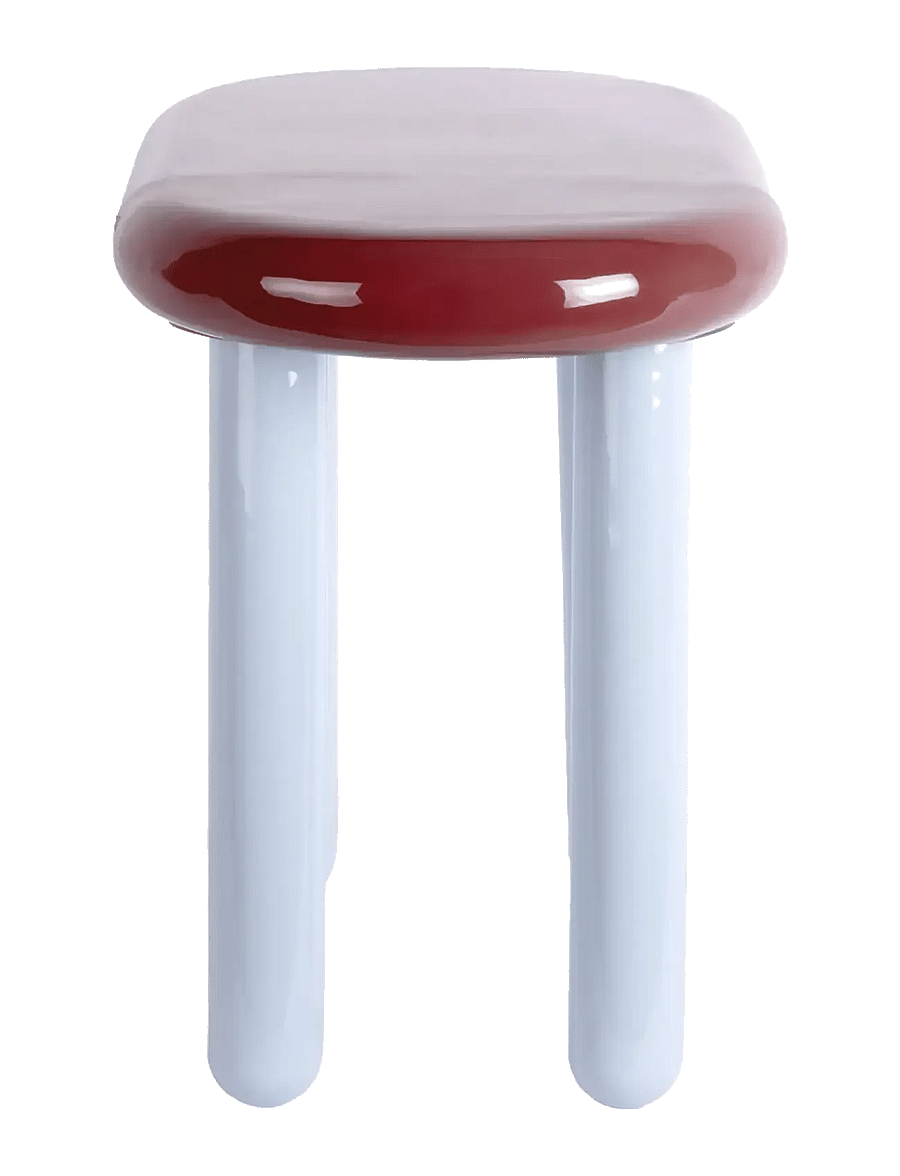 Leitmotiv - Side table Firenze oval - küljelauad ja väikesed lauad - burgundy red w. sky blue - 2