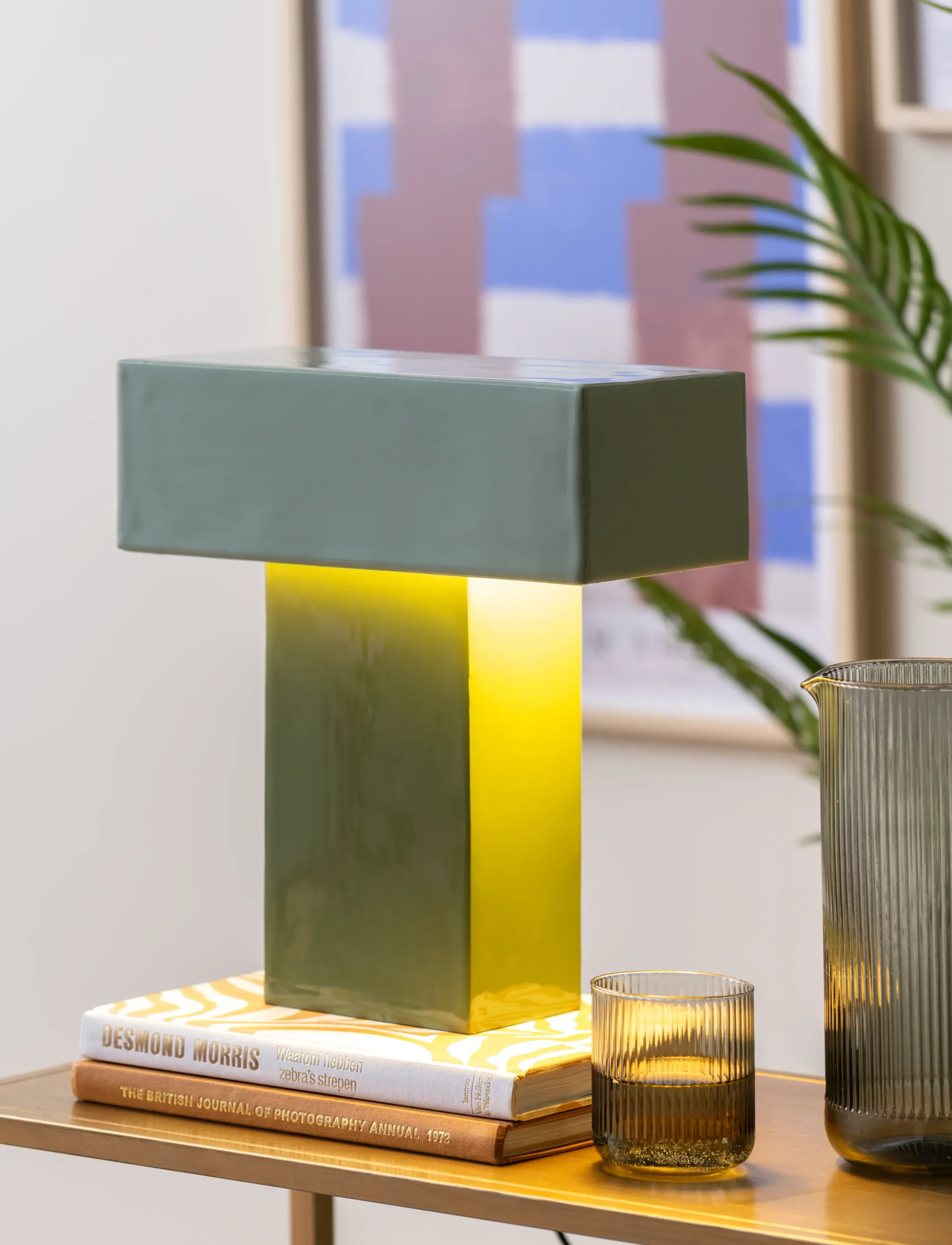 Leitmotiv Table Lamp Grato Recto, H35 cm, Lamps, Grün - Homeware