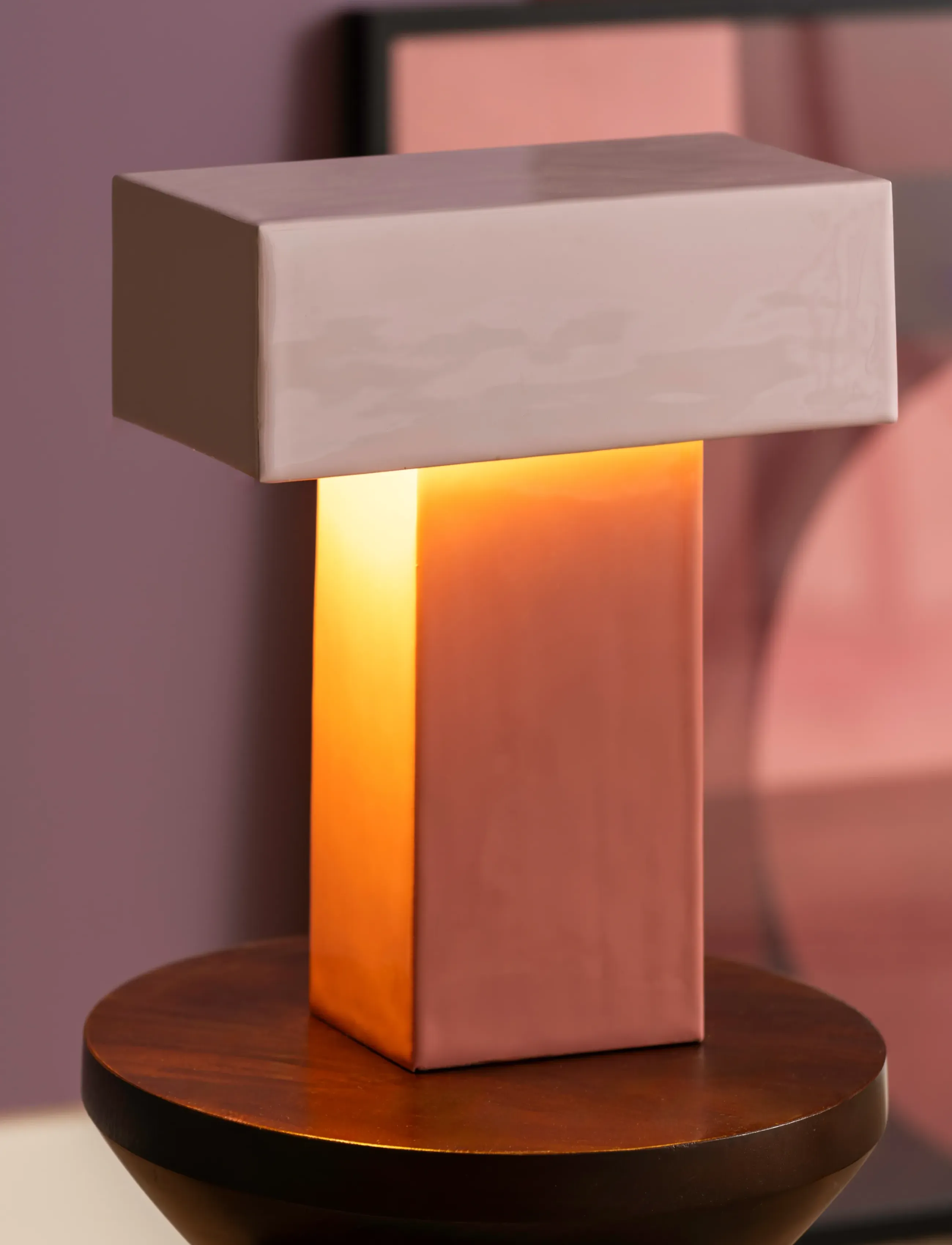 Leitmotiv Table Lamp Grato Recto, H35 cm, Lamps, Rosa - Homeware