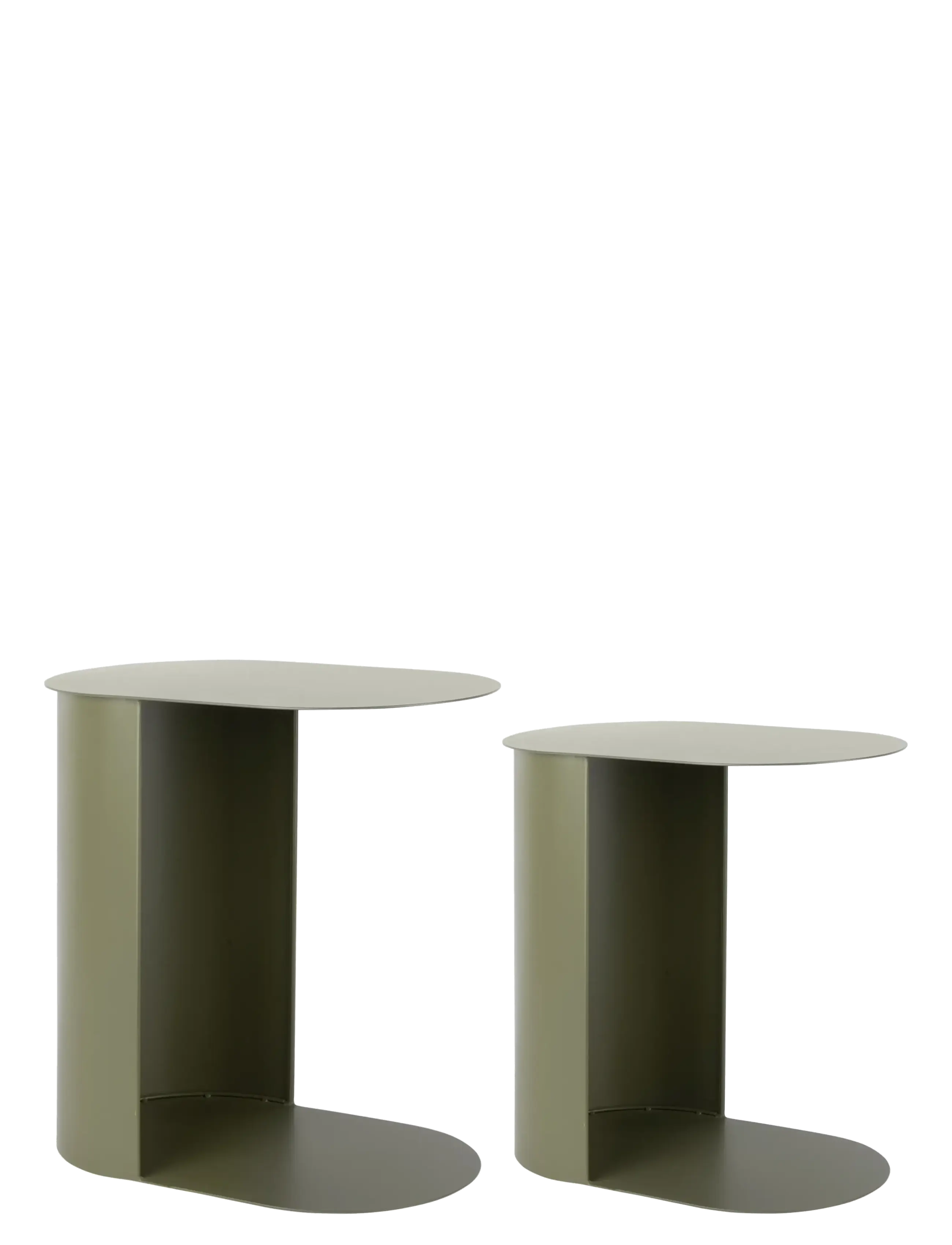 Leitmotiv Side Table Set Riqueza Oval, Sidebord og lille bord, Kakigrøn, Str: H:48CM;40CM