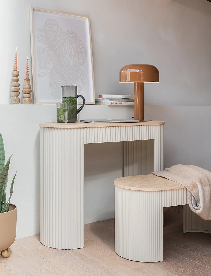 Leitmotiv - Bench Estriado - stühle & hocker - warm grey - 3
