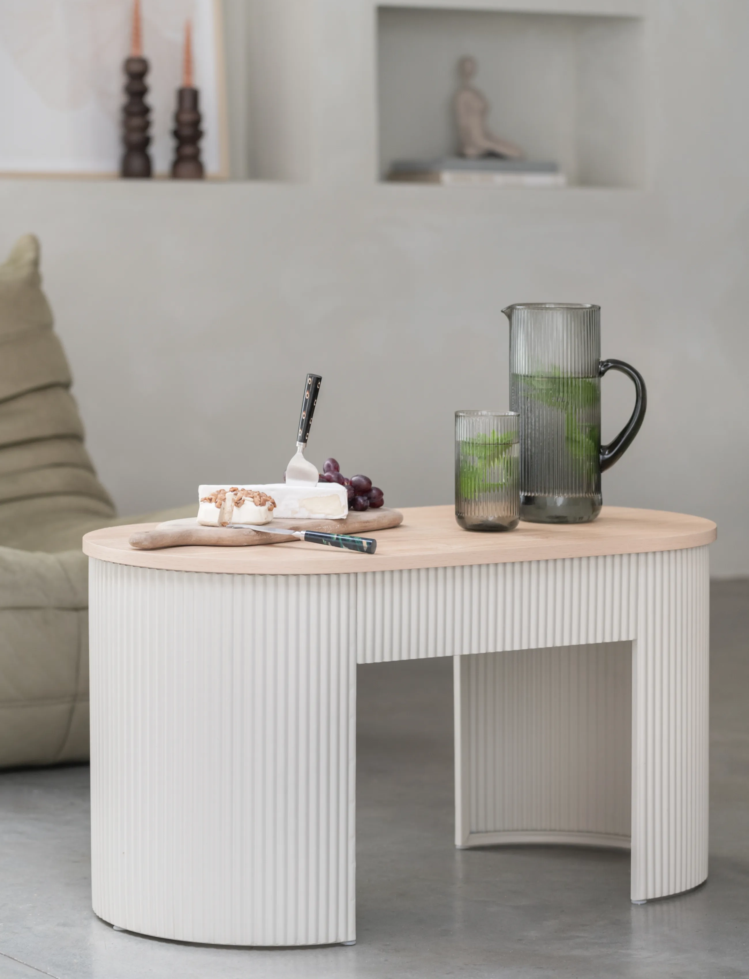 Leitmotiv - Bench Estriado - krukken en banken - warm grey - 4