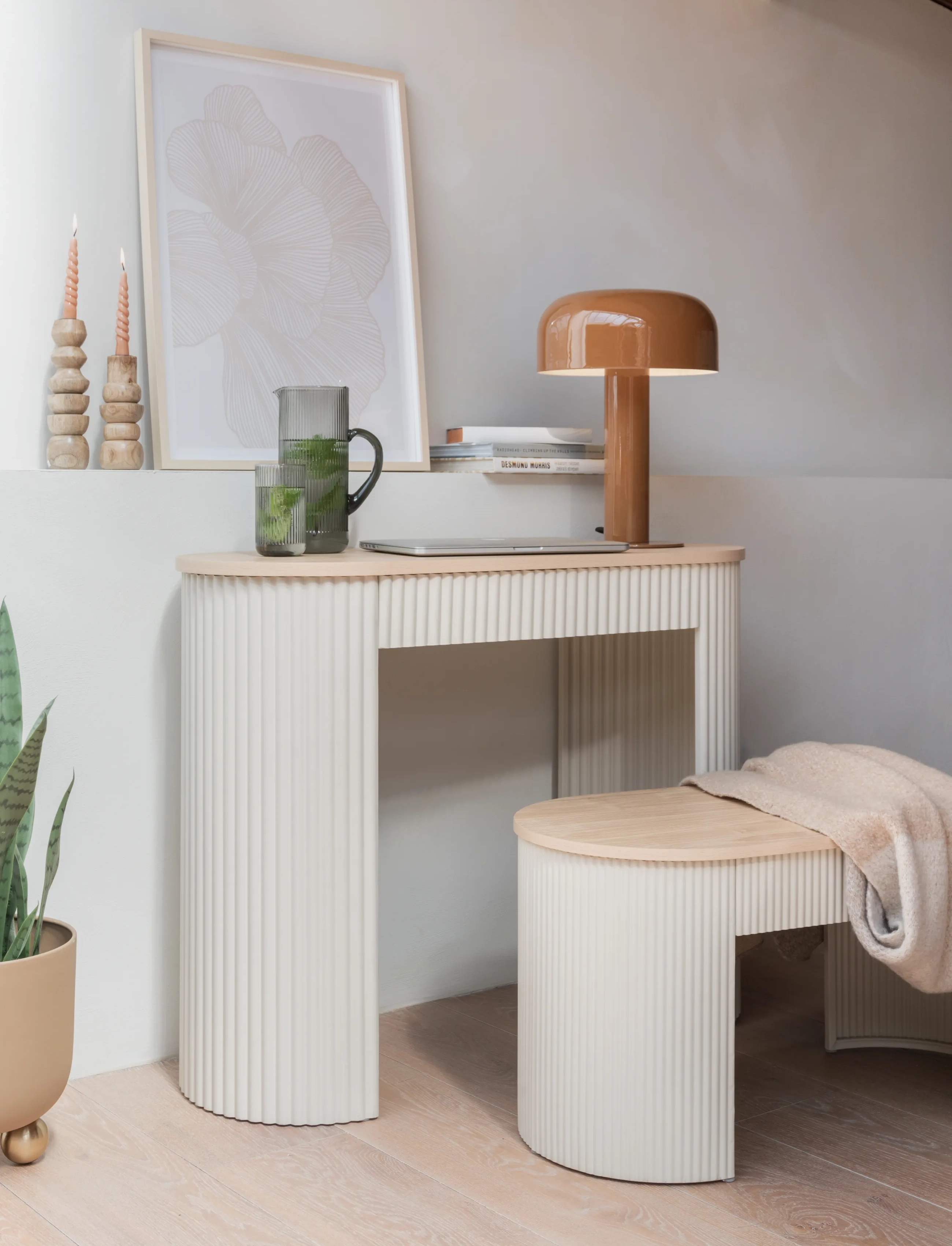 Leitmotiv - Console Table Estriado - pallar & bänkar - warm grey - 3