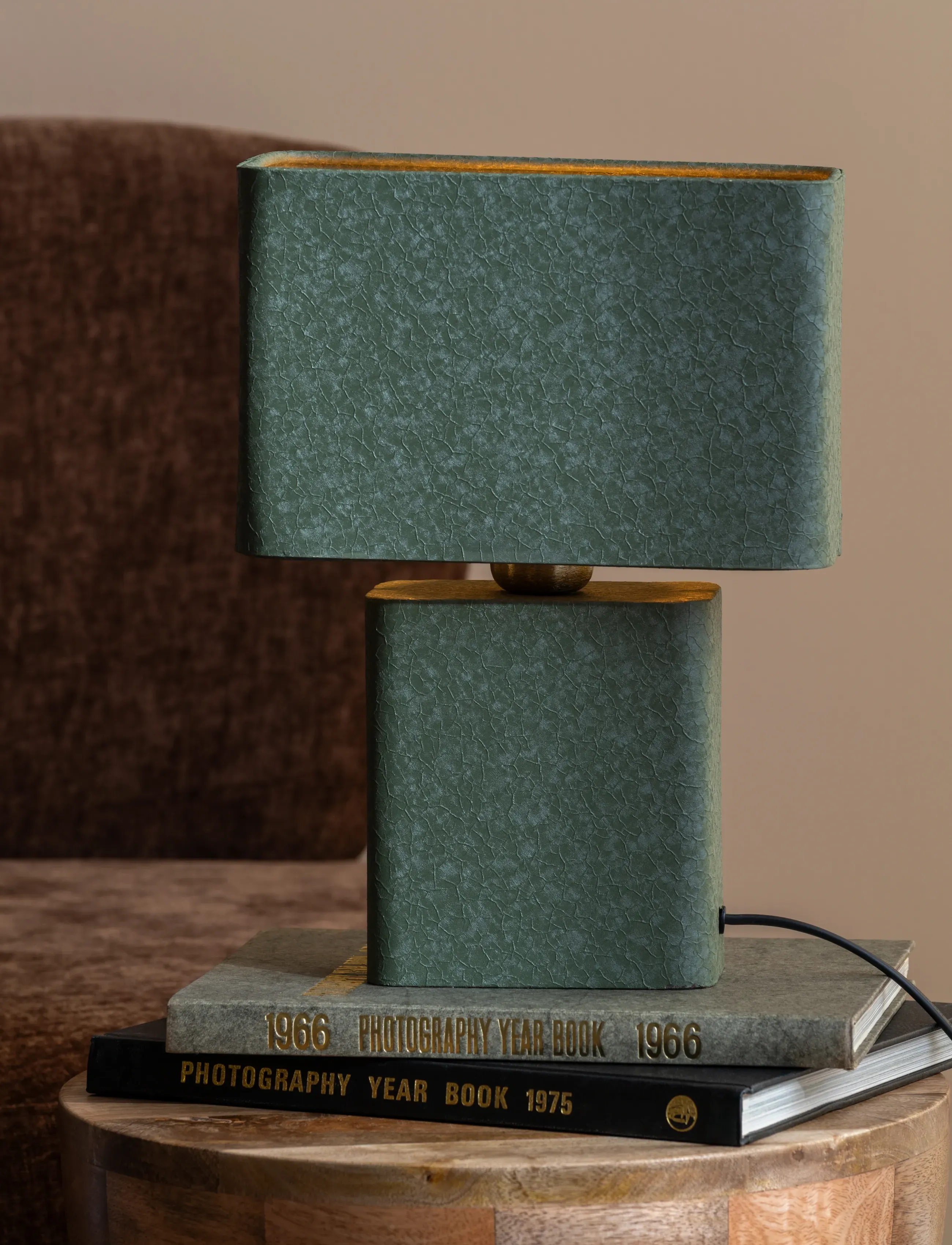 Leitmotiv Table Lamp Boaz Recto, H33 cm, Khaki green, Lamper > Bordlamper, Unisex