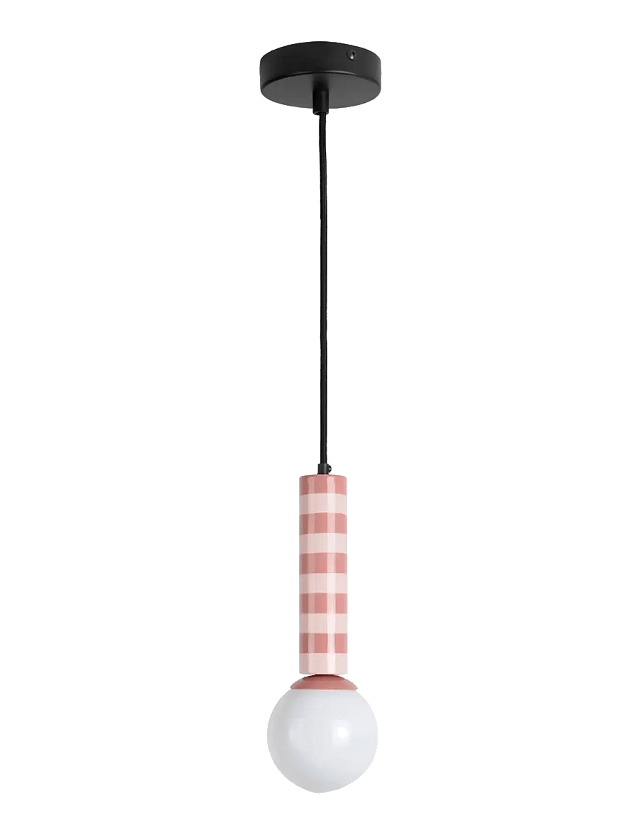 Leitmotiv - Pendant Lamp Rayado - taklampor - rose tan & soft pink - 2