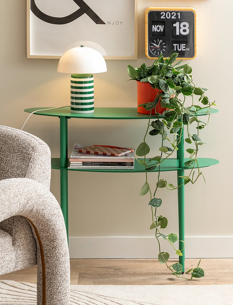 Leitmotiv - Table Lamp Rayado Retro - laualambid - green/white - 0