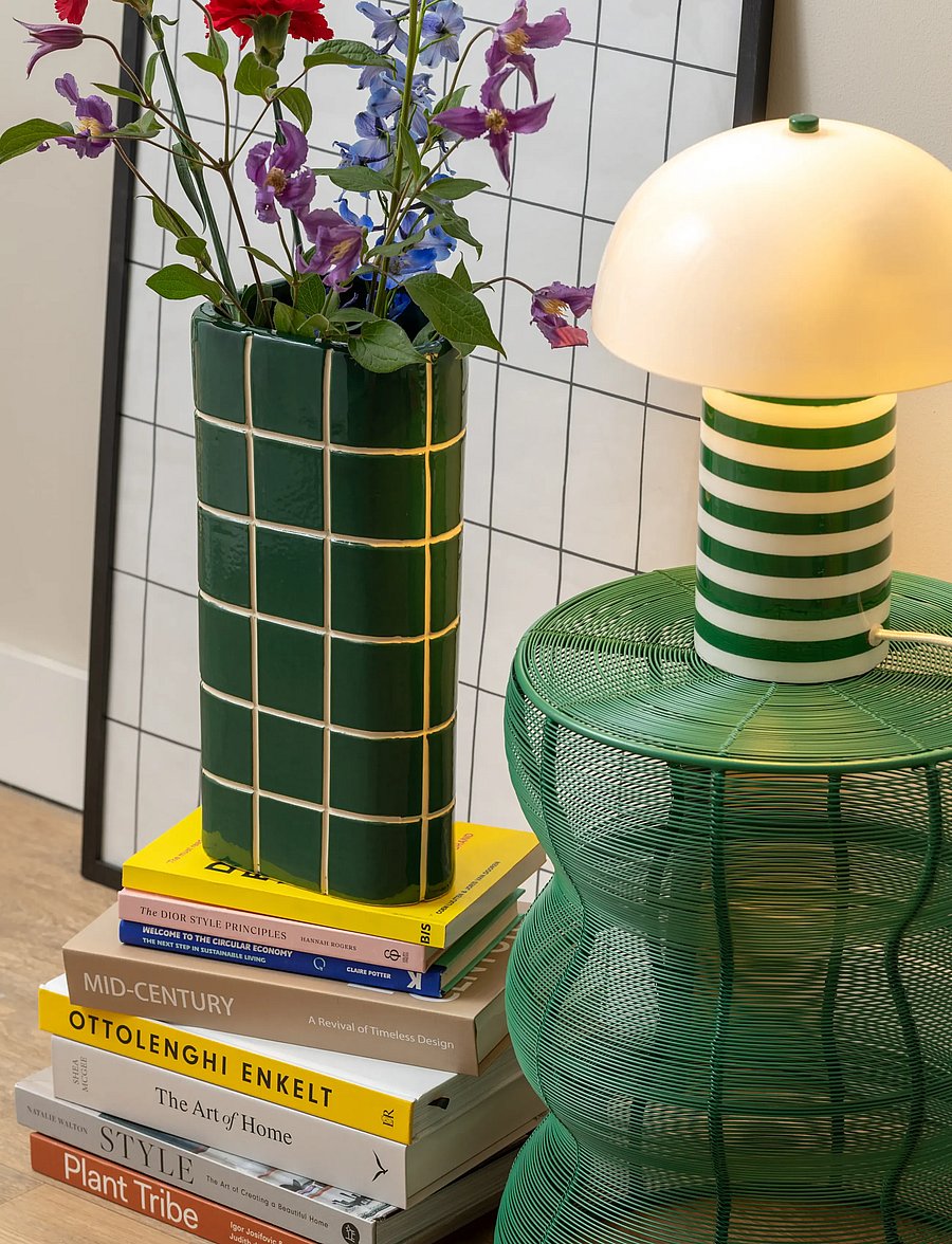 Leitmotiv - Table Lamp Rayado Retro - laualambid - green/white - 4