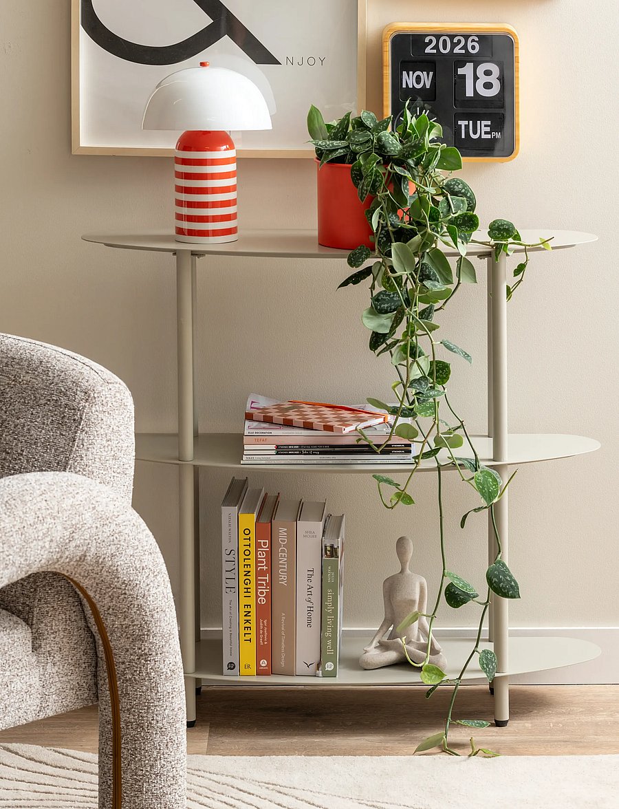Leitmotiv - Table Lamp Rayado Retro - laualambid - orange/white - 2
