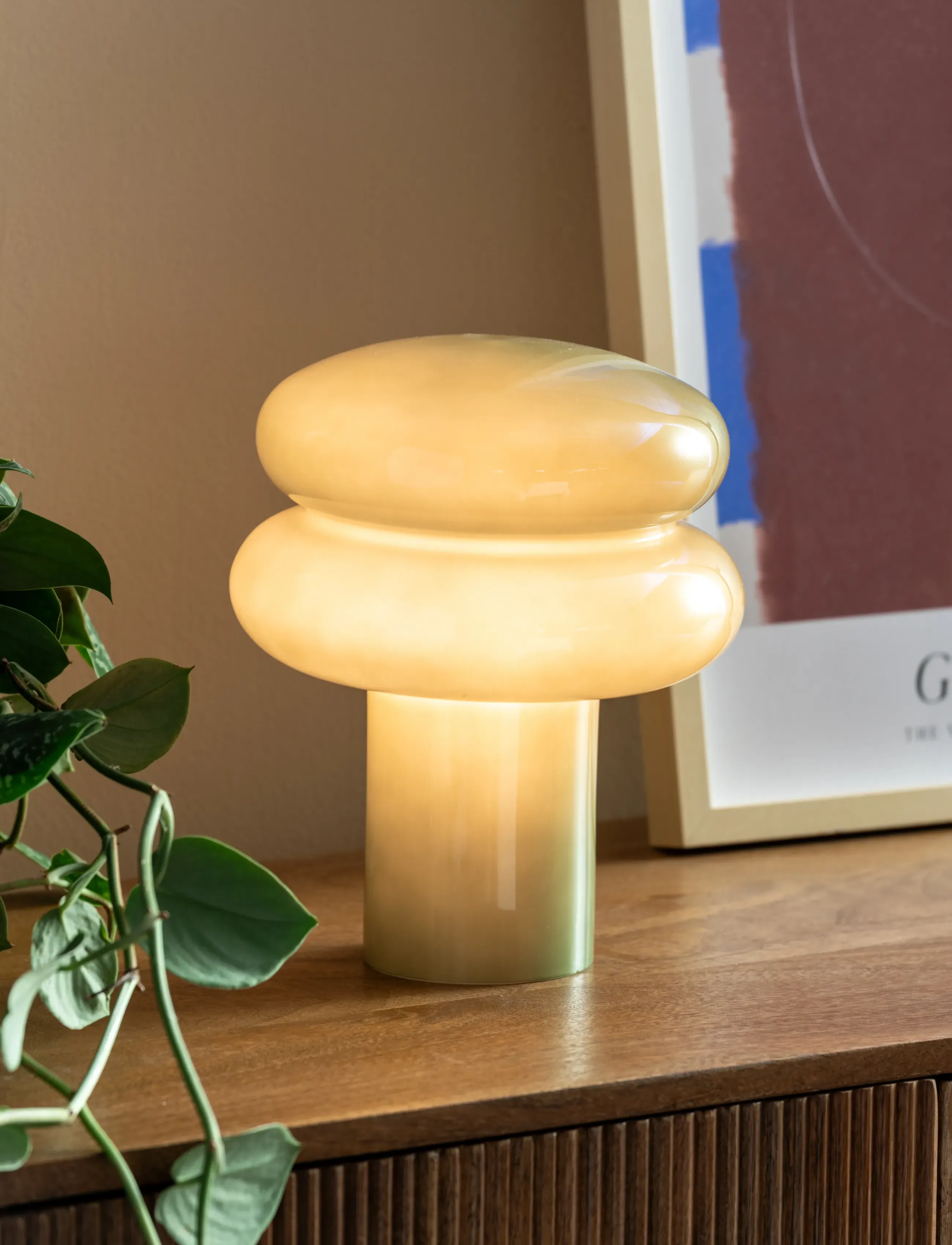 Leitmotiv Table Lamp Incesante Double Ring,,,Khakigrün Gr.H24CM