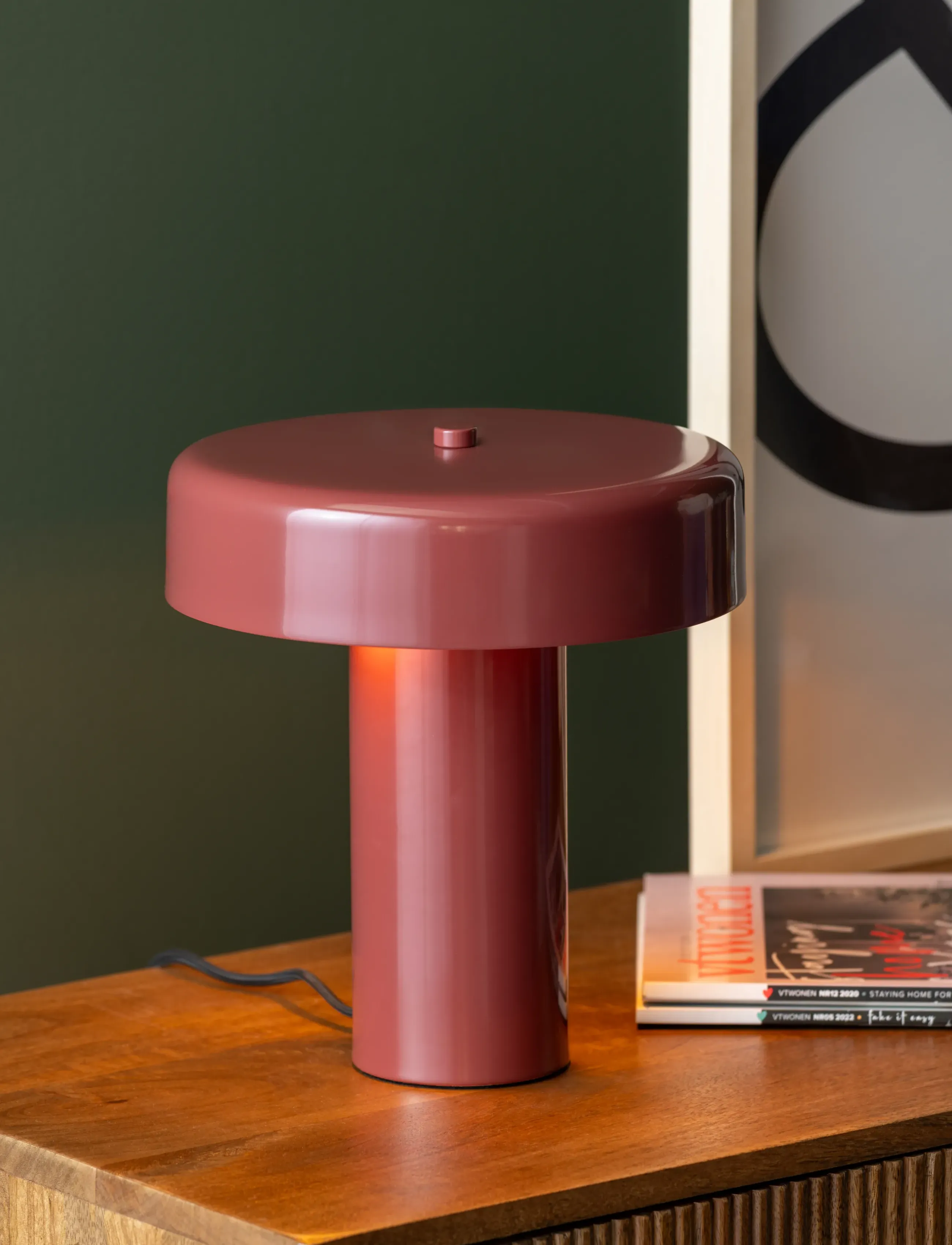 Leitmotiv Table Lamp Riqueza Palo, H26 cm, Burgundy, Lamper > Bordlamper, Unisex