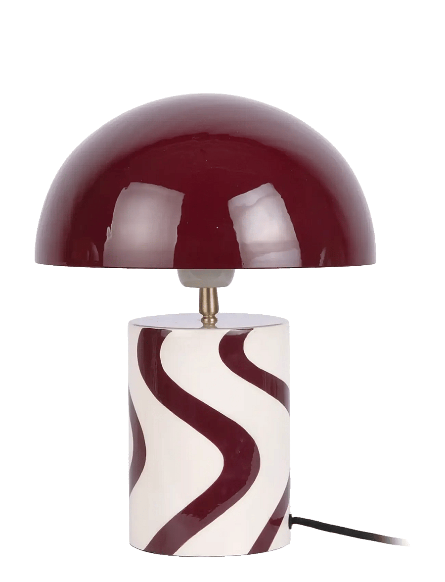 Leitmotiv - Table lamp Dublin - schreibtisch- & tischlampen - burgundy red w. off white - 1