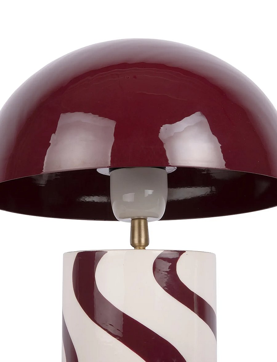 Leitmotiv - Table lamp Dublin - schreibtisch- & tischlampen - burgundy red w. off white - 3