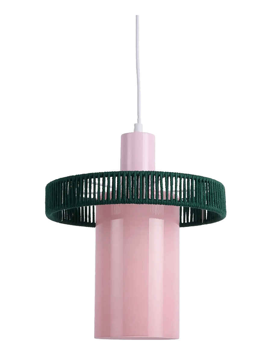 Leitmotiv - Pendant lamp Firenze Long - pendler - soft pink w. alpine green - 0