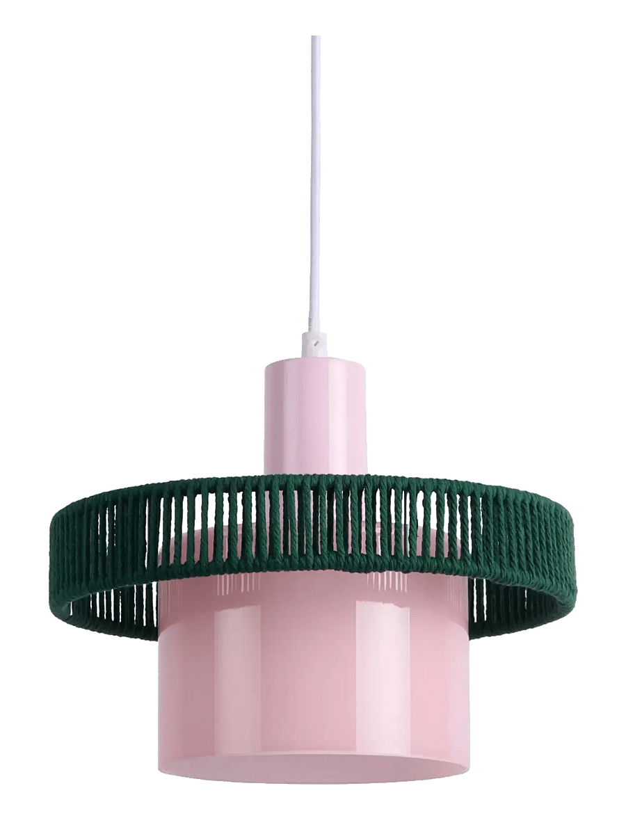 Leitmotiv - Pendant lamp Firenze Wide - soft pink w. alpine green - 0