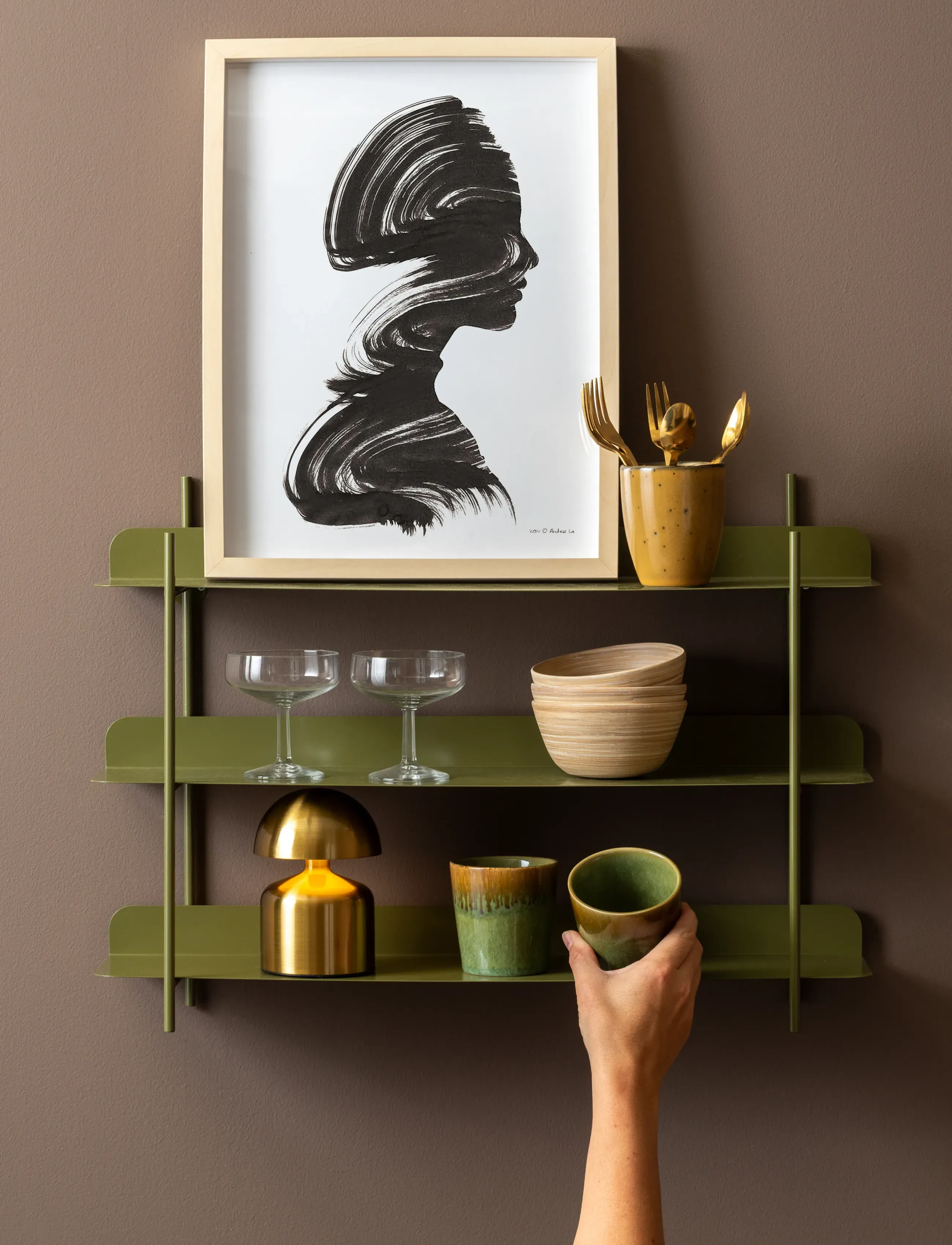 Leitmotiv - Wall Rack Riqueza Tres - hyllor - green - 3