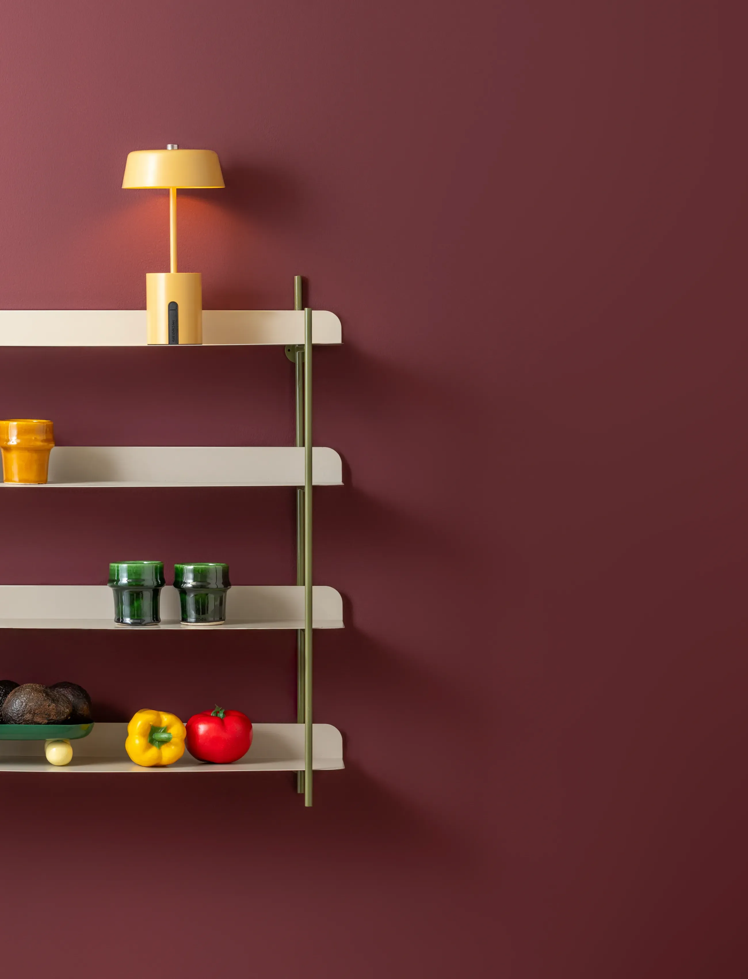 Leitmotiv Wall Rack Reina Cuatro, H60 cm, Green, Møbler > Hylder, Unisex