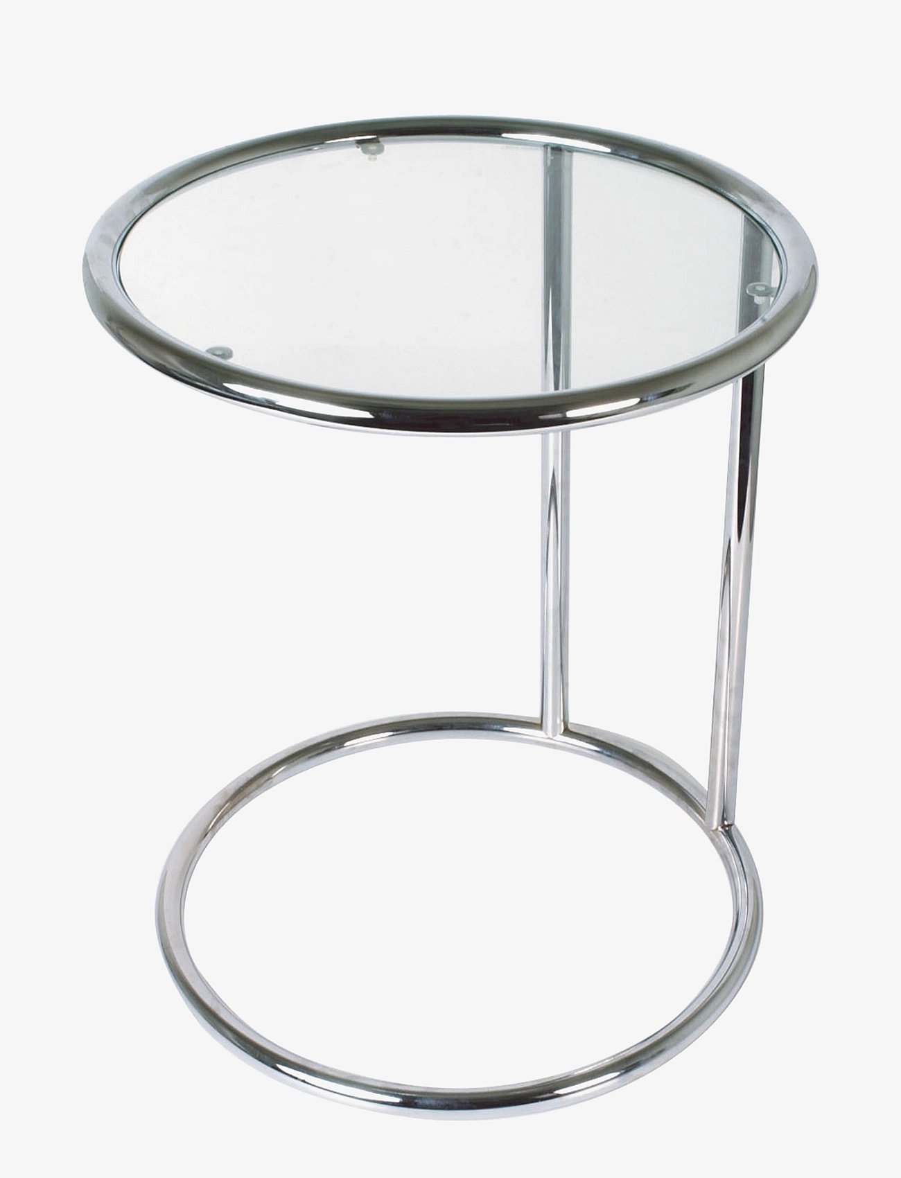 Side table glass w steel chrome, Tempered glass - CHROME