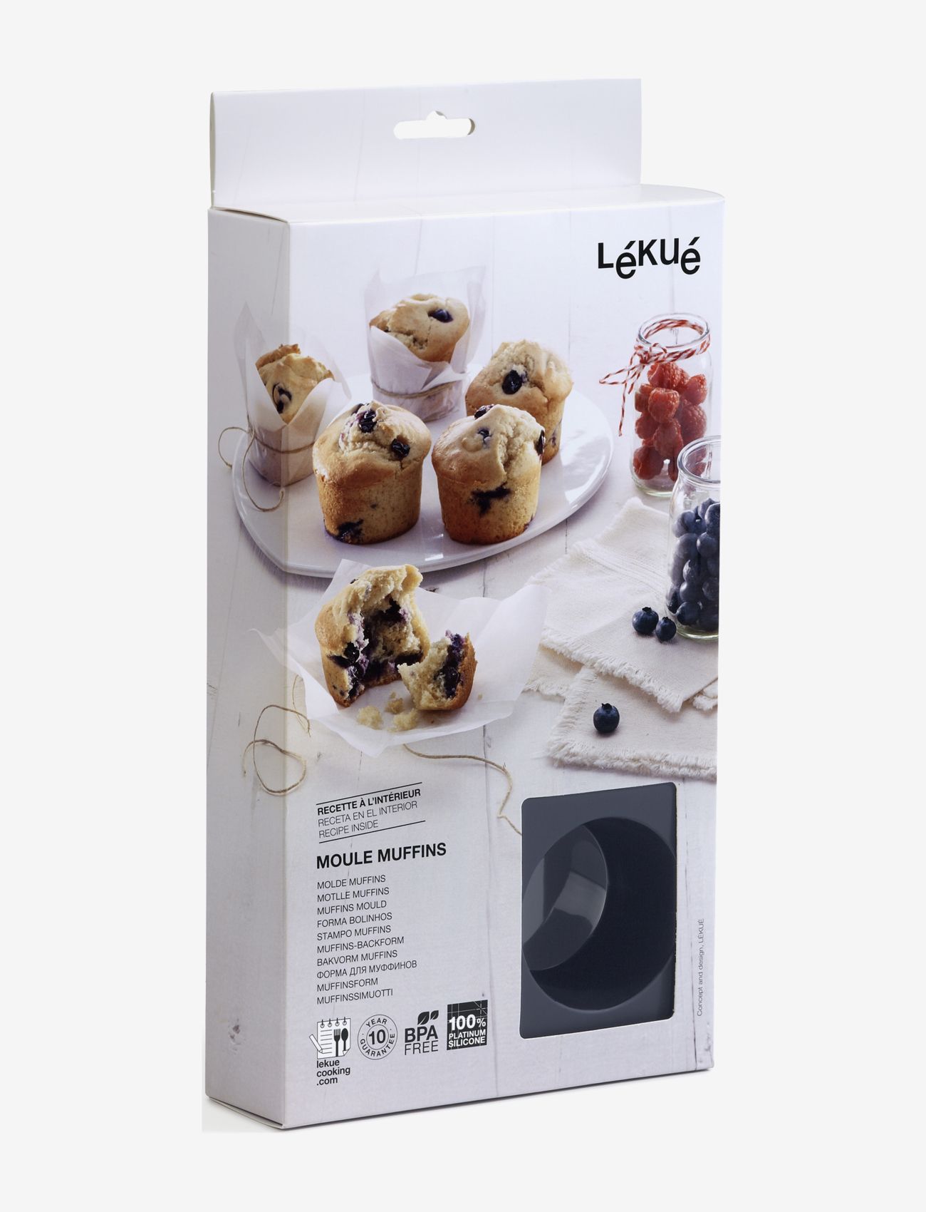 Lekué - Muffins 6 cav. - cupcake & muffinformen - black - 1