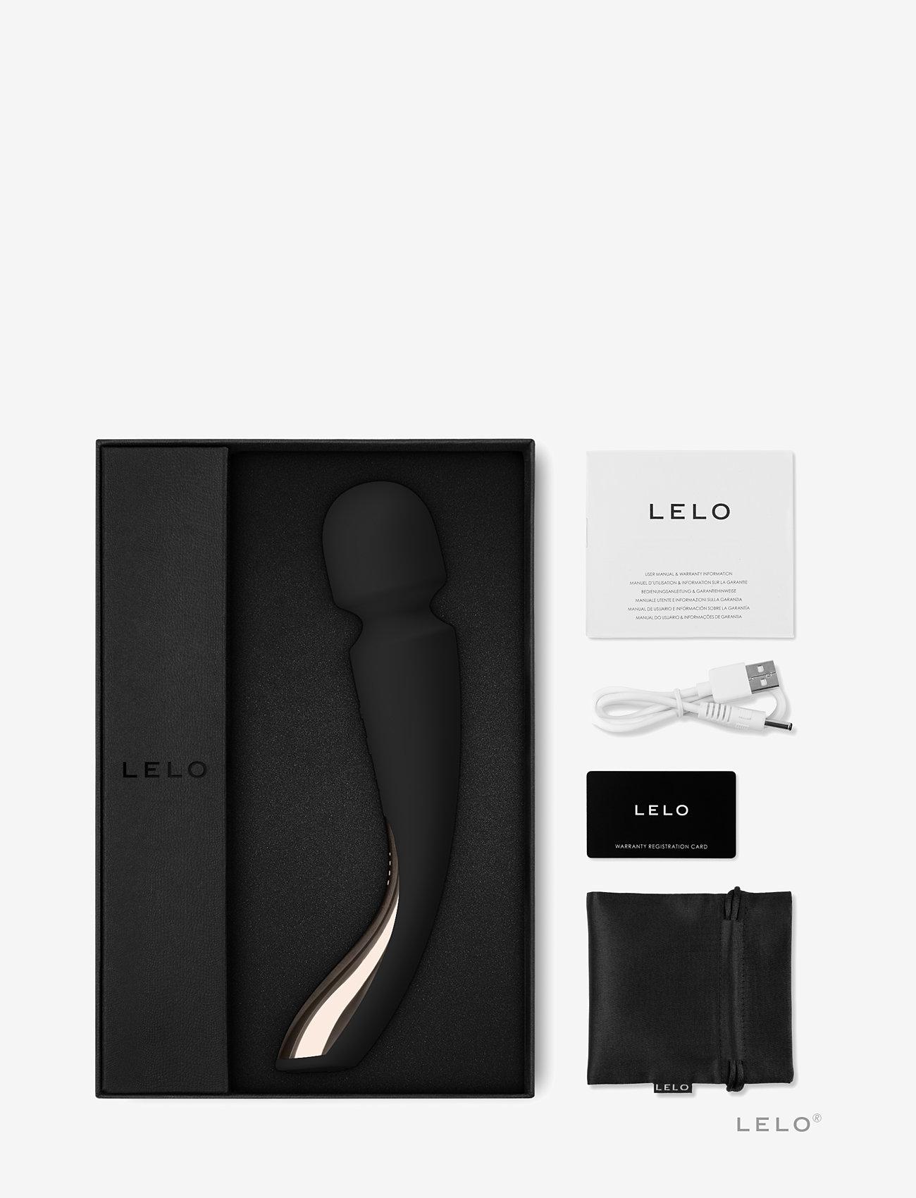 LELO - Smart Wand 2 Medium Black - vibratorer - black - 1