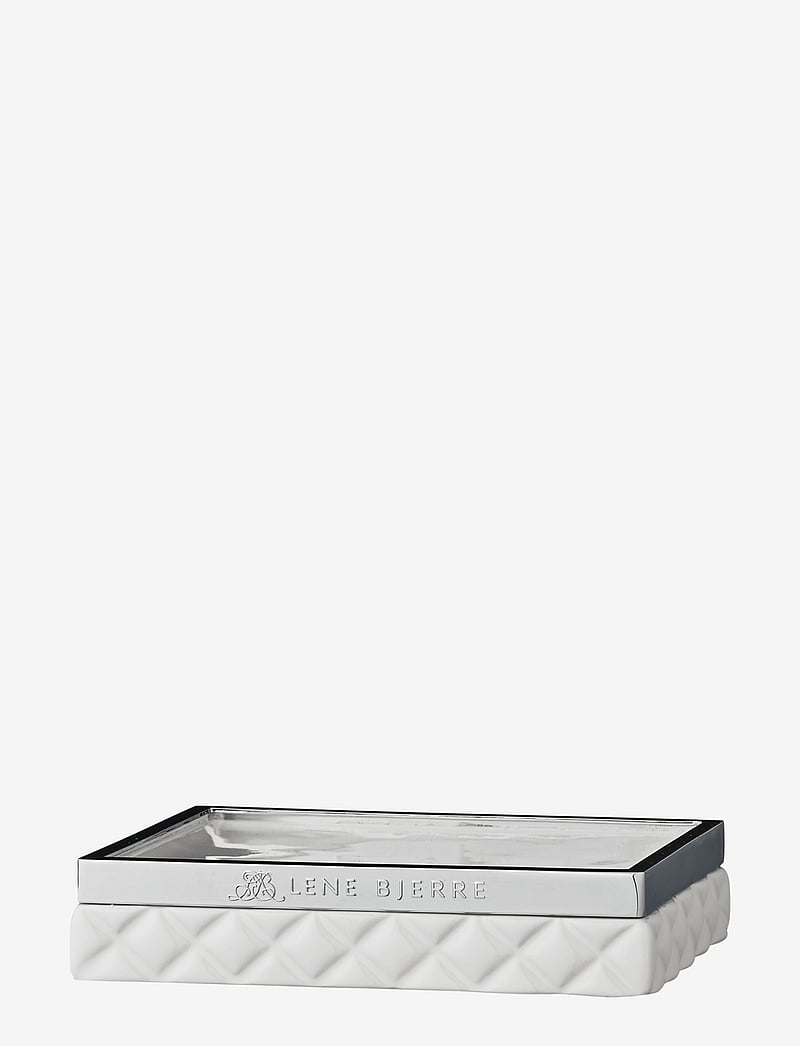 Lene Bjerre - Portia soap dish - seebidosaatorid ja -alused - white/silver - 0